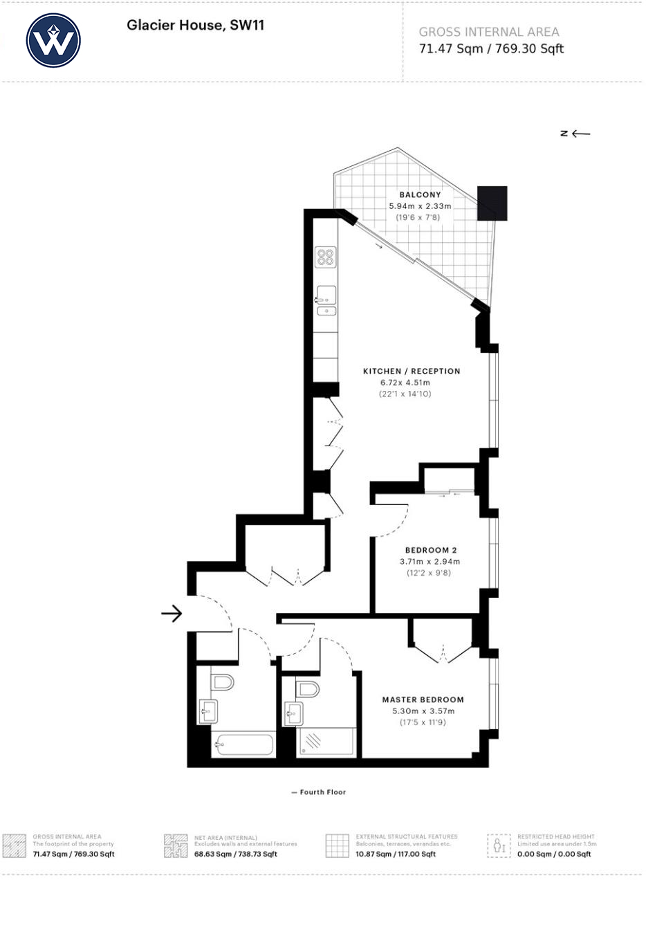 2 Bedrooms Flat to rent in Charles Clowes Walk, London SW11