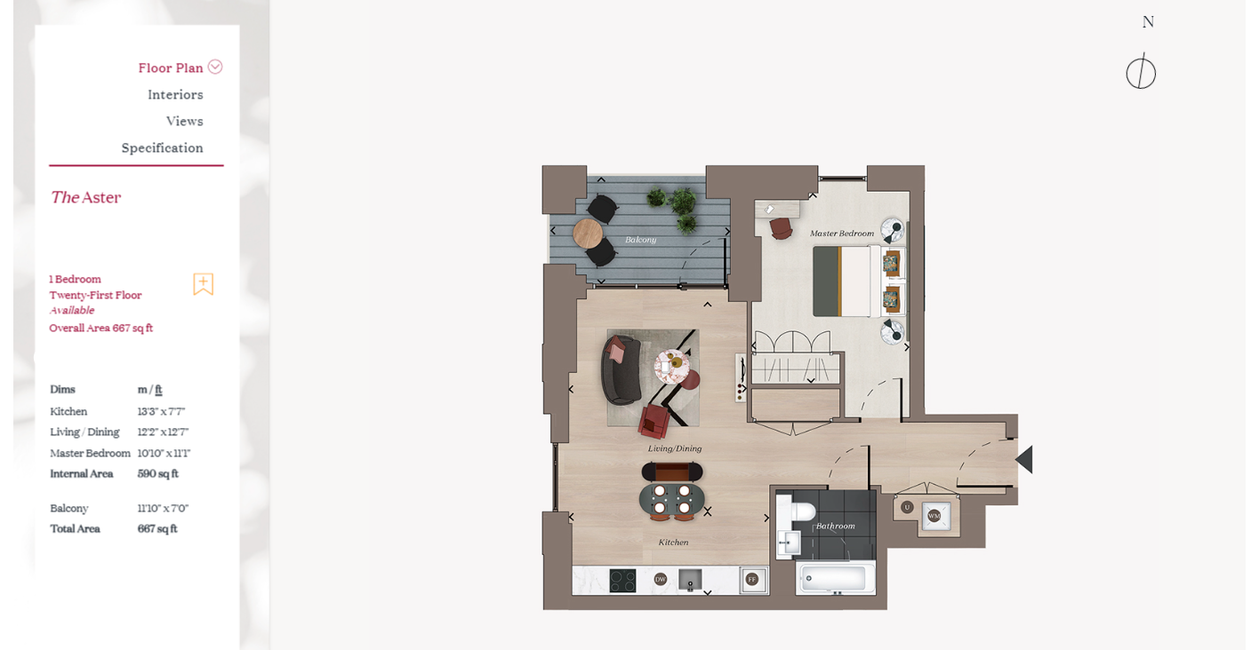 The Verdean, B3.21.02, Joseph Avenue, London floorplan