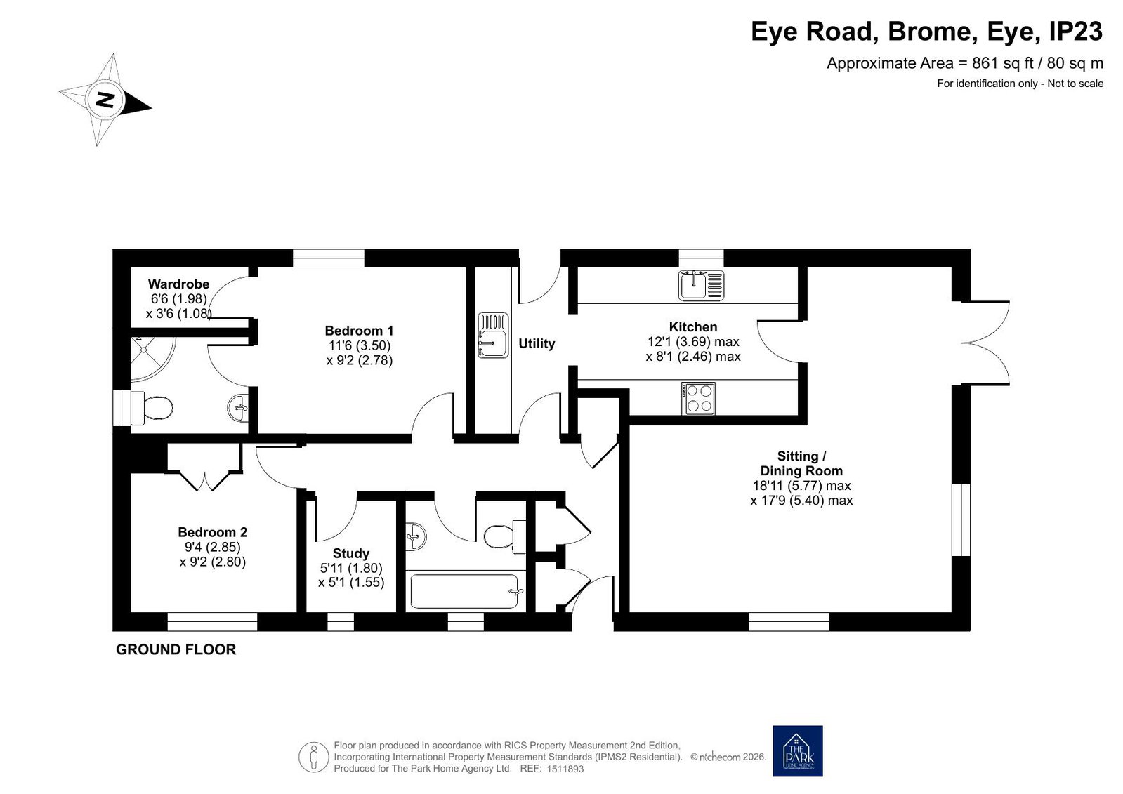 The Four Oaks Park,9 The Meadows, Eye Road, Eye floorplan