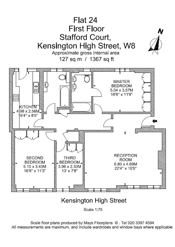 3 Bedrooms Flat to rent in Stafford Court, Kensington High Street, London W8