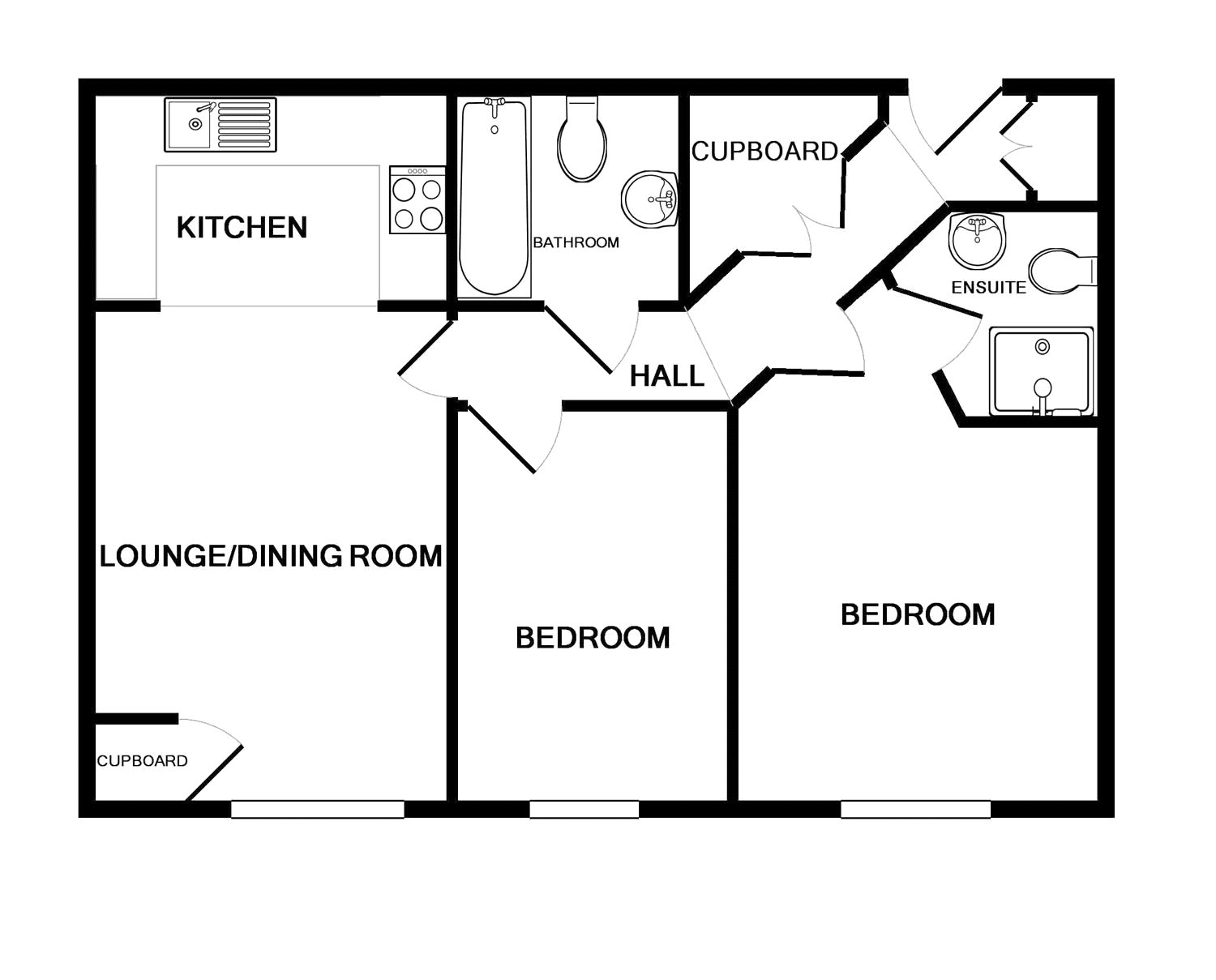 Flat 19,, The Butts, Littlehampton floorplan