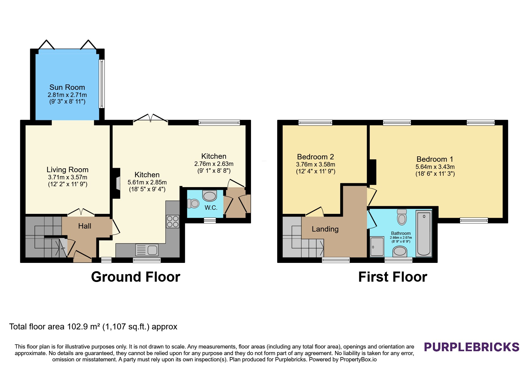 2 Yewtree Cottages, Pottal Pool Road, Stafford floorplan