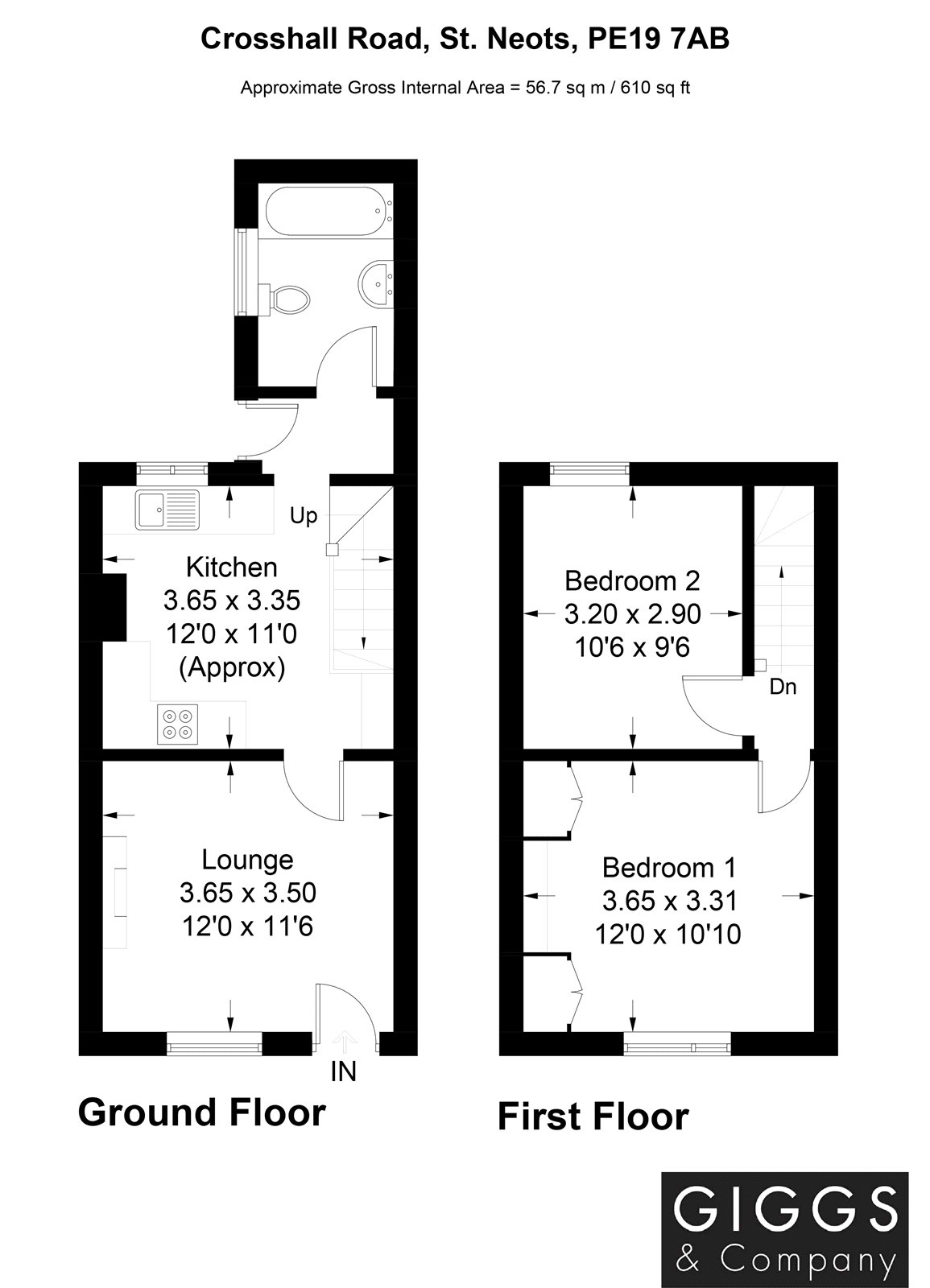 2 Bedrooms End terrace house for sale in Crosshall Road, Eaton Ford, St Neots PE19