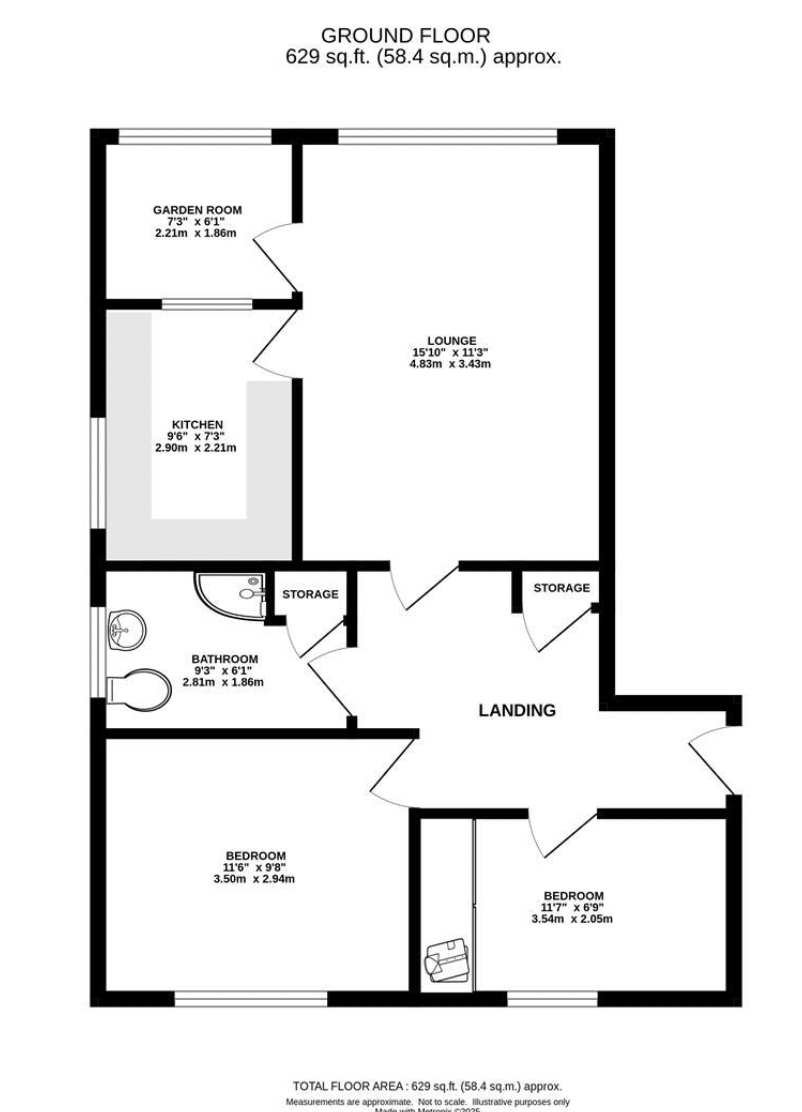 Flat 11, Beech Spinney, Warley, Brentwood floorplan
