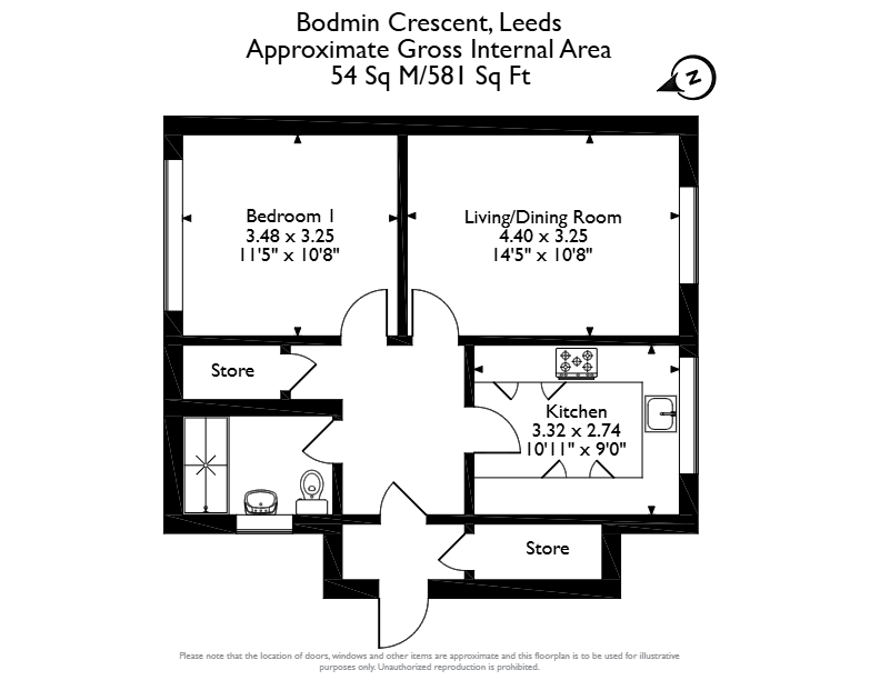 54, Bodmin Crescent, Leeds floorplan