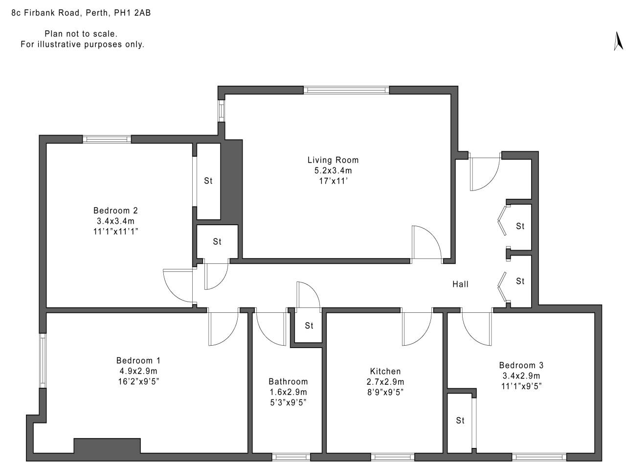 3 Bedrooms Flat for sale in Firbank Road, Perth PH1