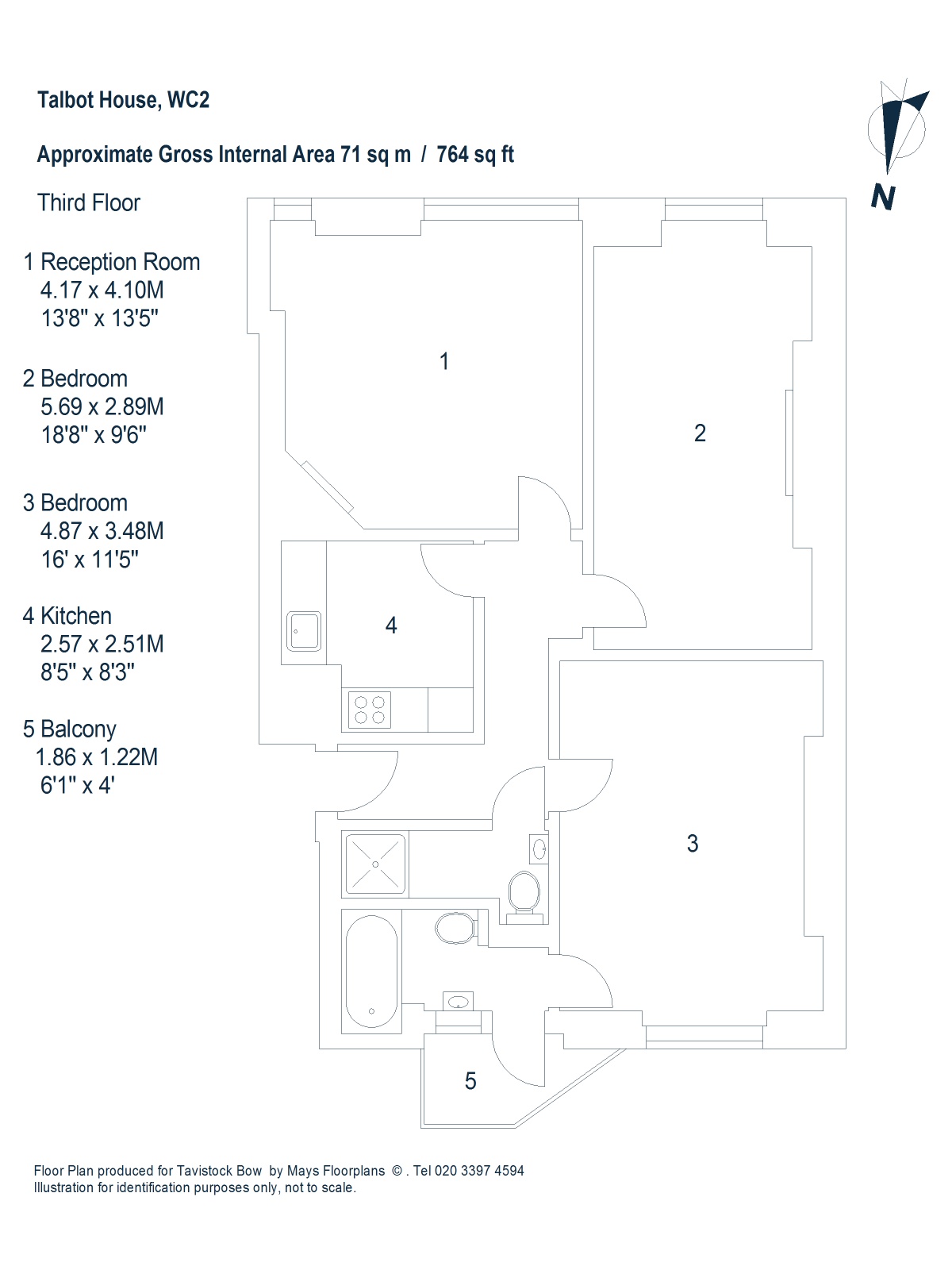 Flat 10 Talbot House, 98 St Martin's Lane, Covent Garden floorplan