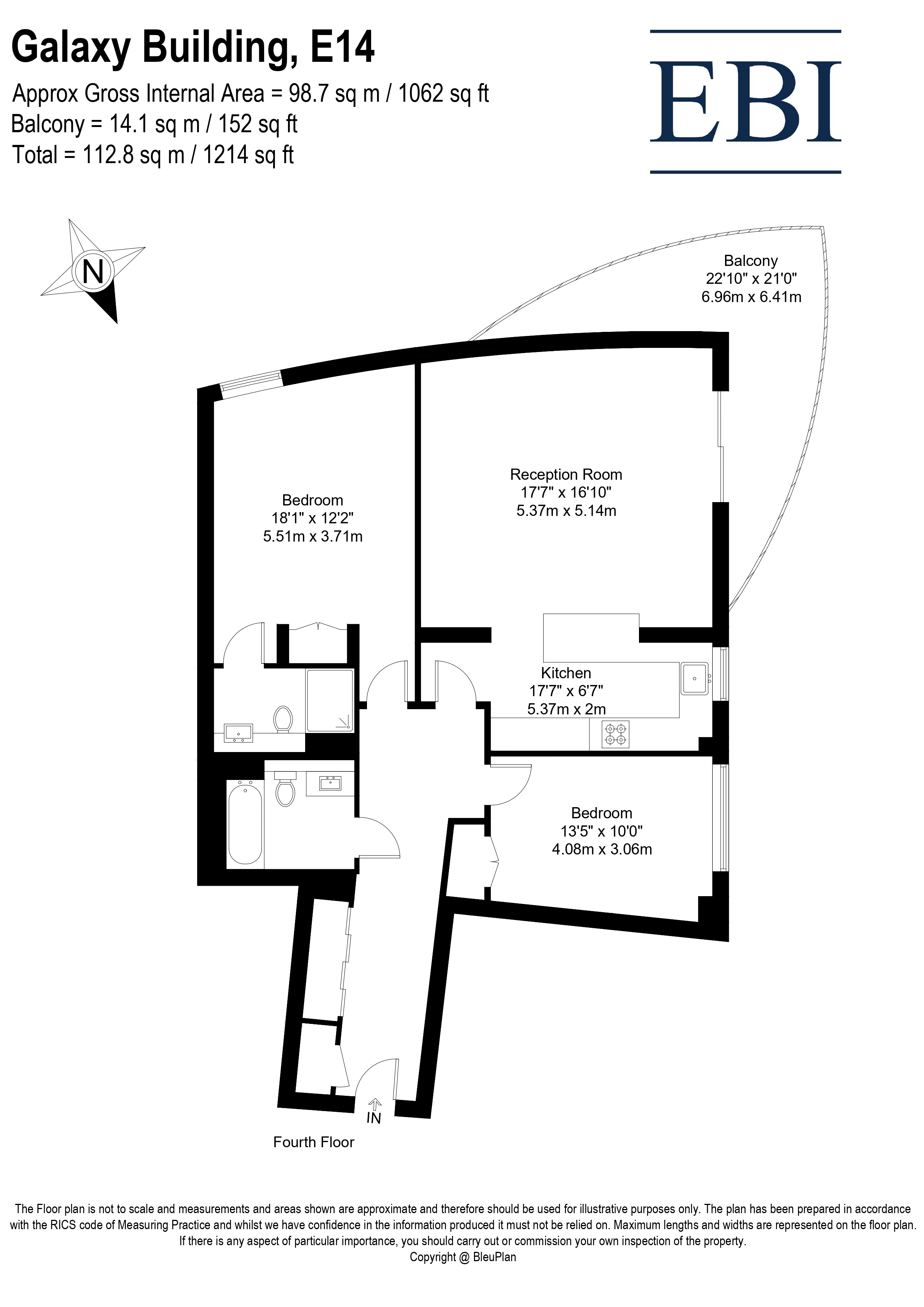 Flat 52, Galaxy Building, London floorplan