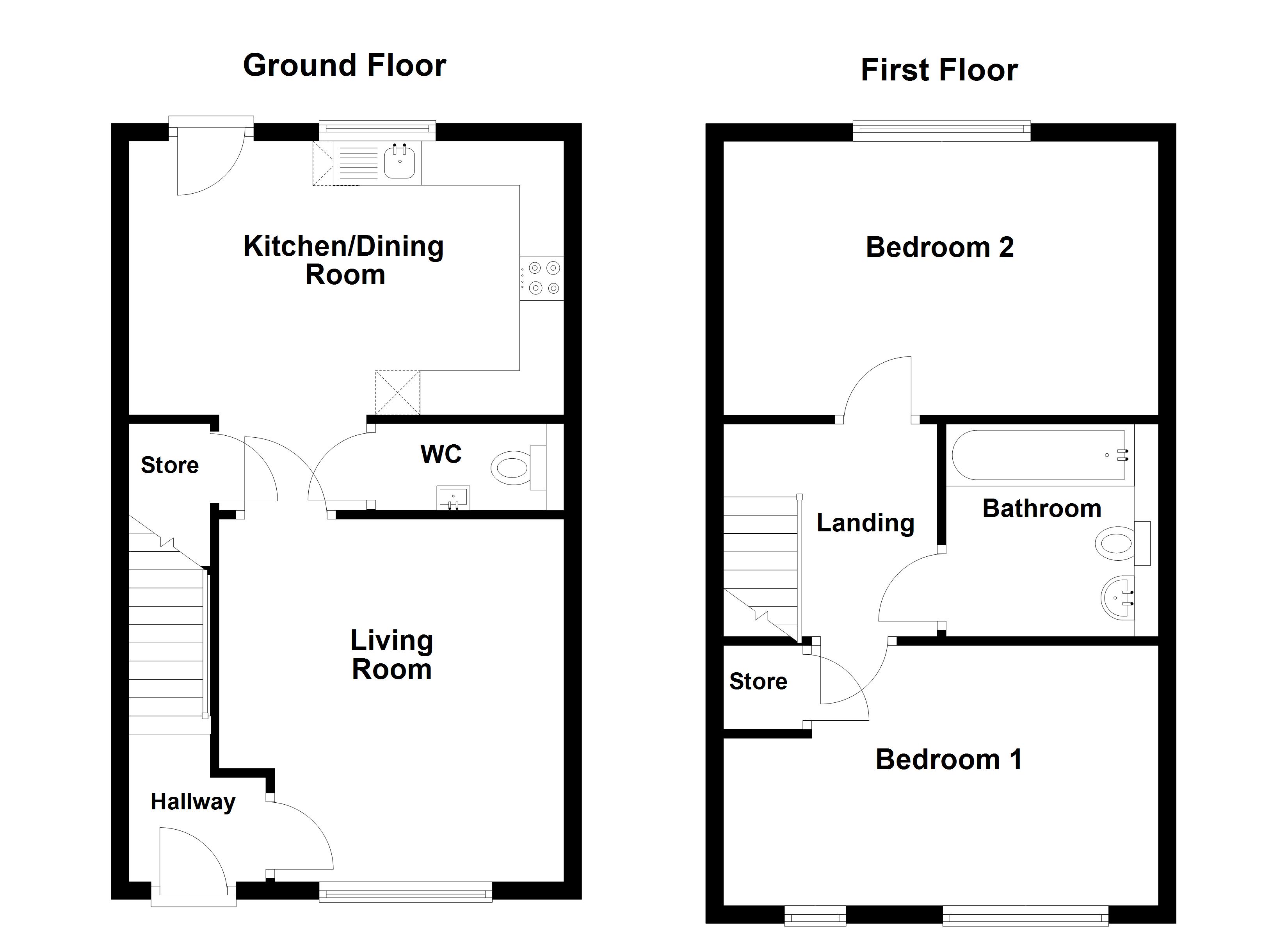 the_hawthorn_semi_detached, Whitwell Green Lane, Elland floorplan