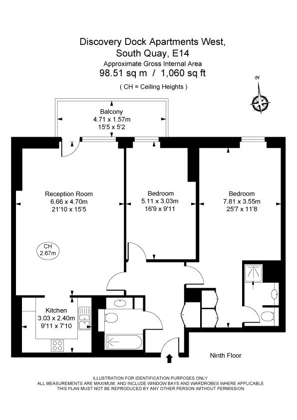 2 Bedrooms Flat to rent in Discovery Dock Apartments West, 2 South Quay Square E14