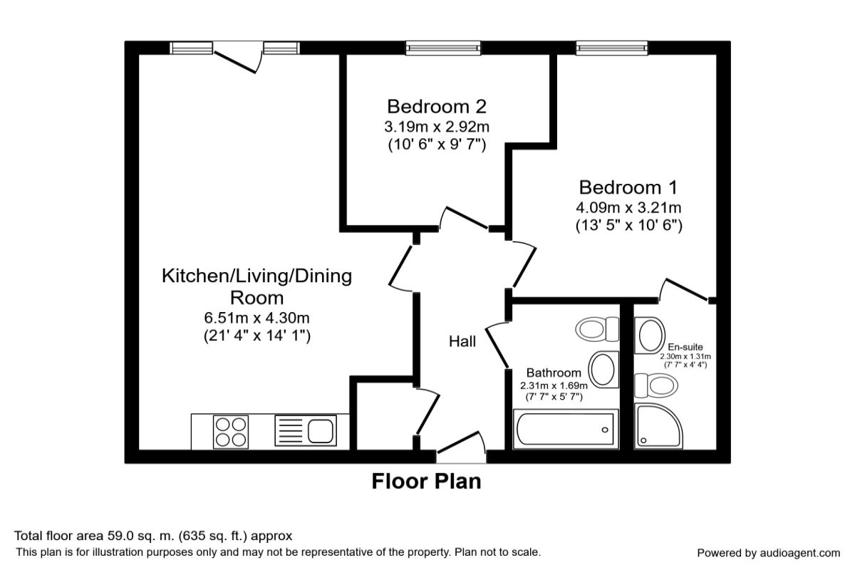 2 Bedrooms Flat to rent in Pilgrims Way, Salford M50