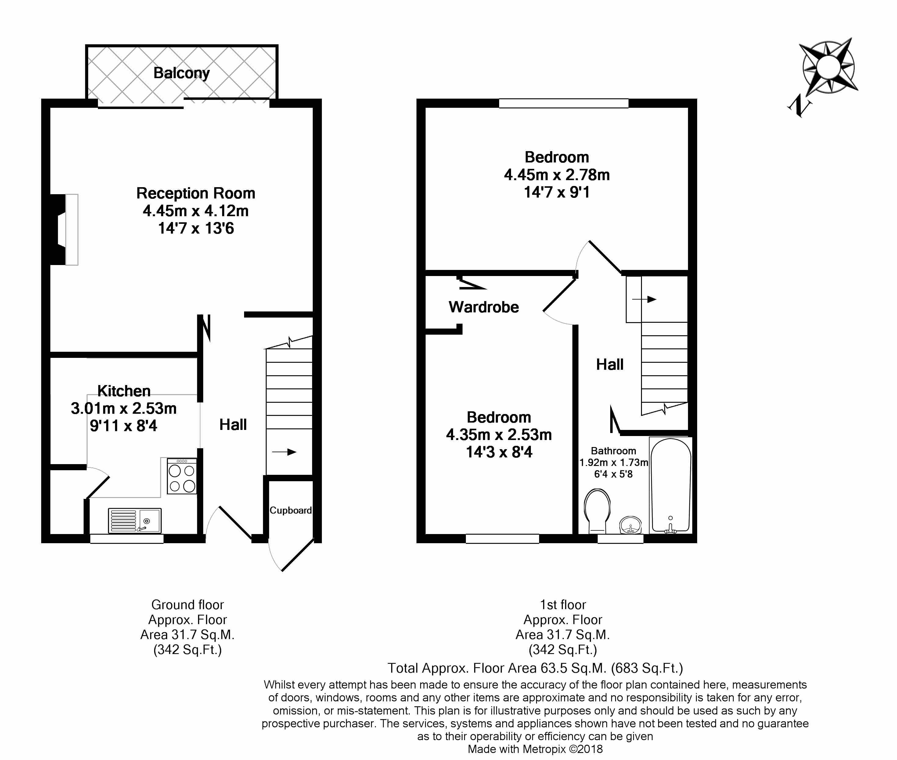 2 Bedrooms Maisonette to rent in Church Lane, Chessington KT9