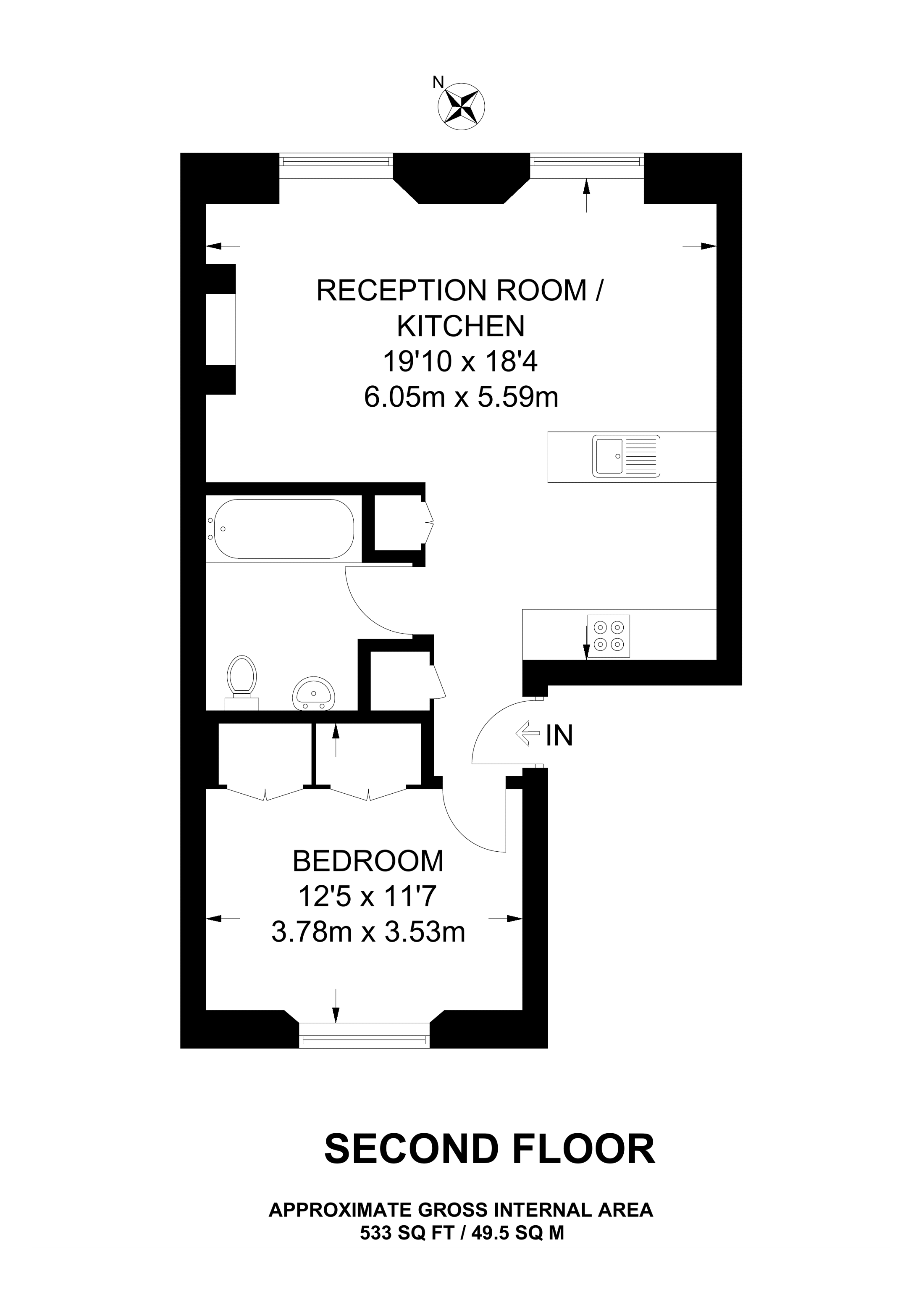 Harcourt Terrace, Earls Court, London SW10, 1 bedroom flat to rent