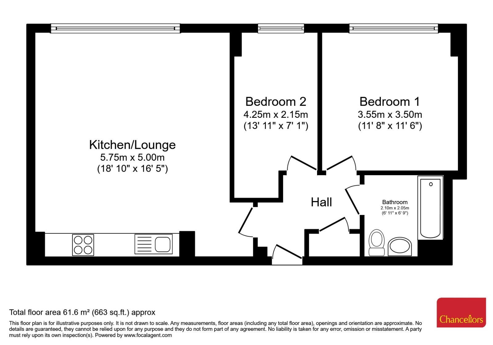 Apartment 107, Normandy House, Basingstoke floorplan