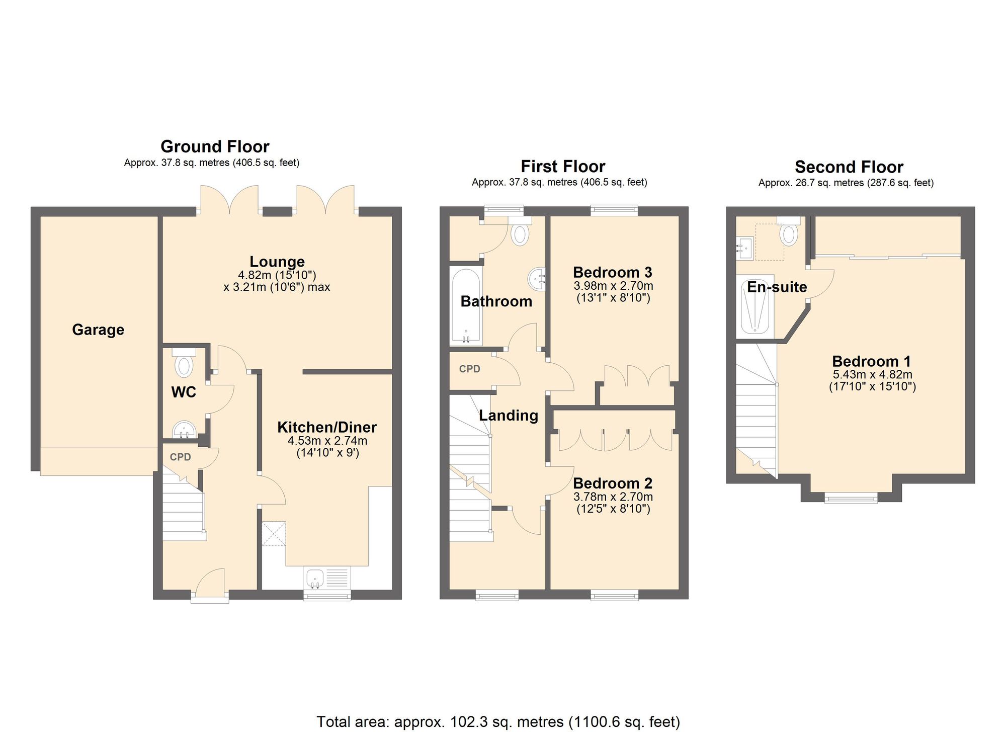 8, Hartfield Close, Chesterfield floorplan
