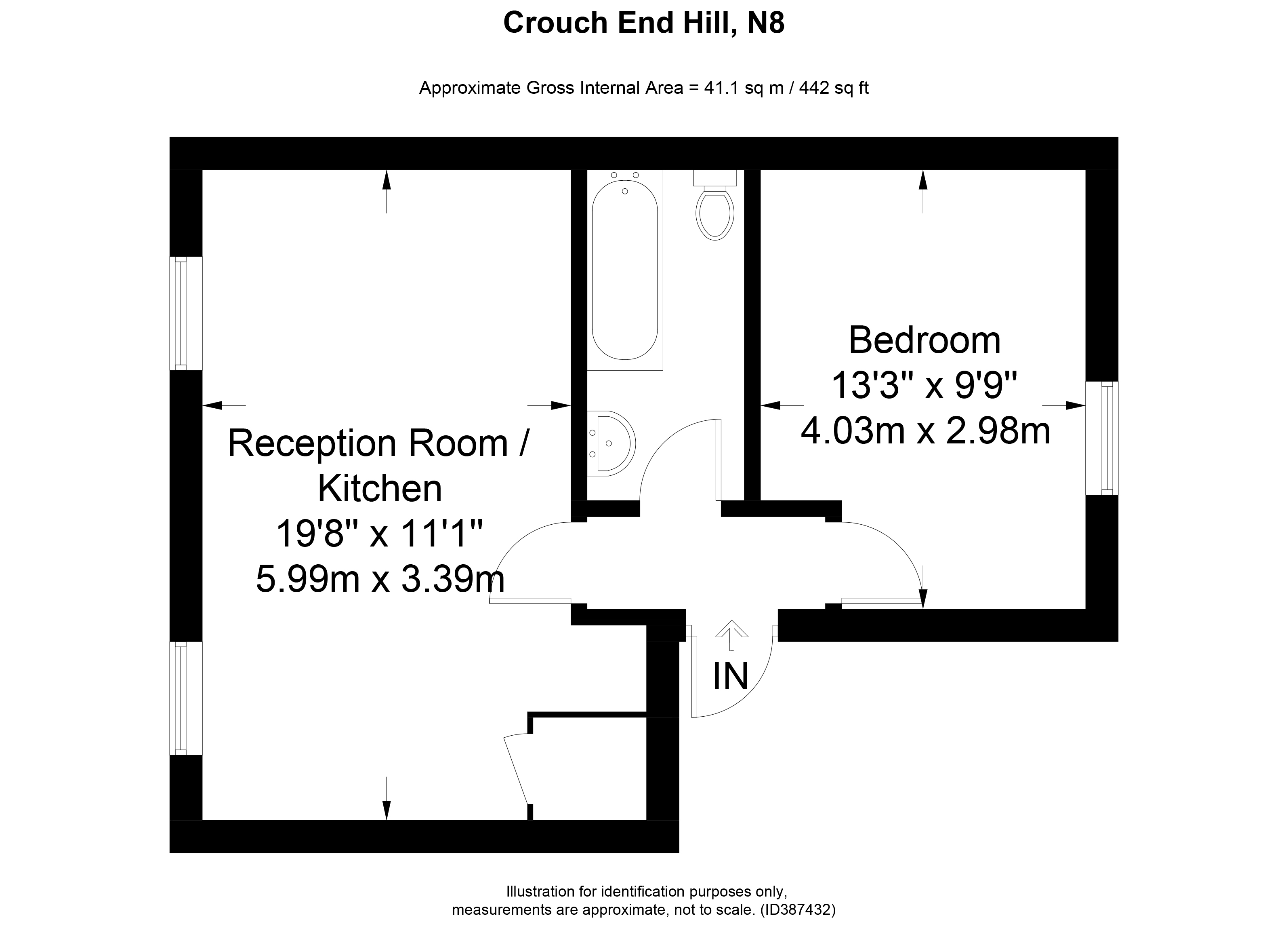 1 Bedrooms Flat to rent in Crouch End Hill, London N8