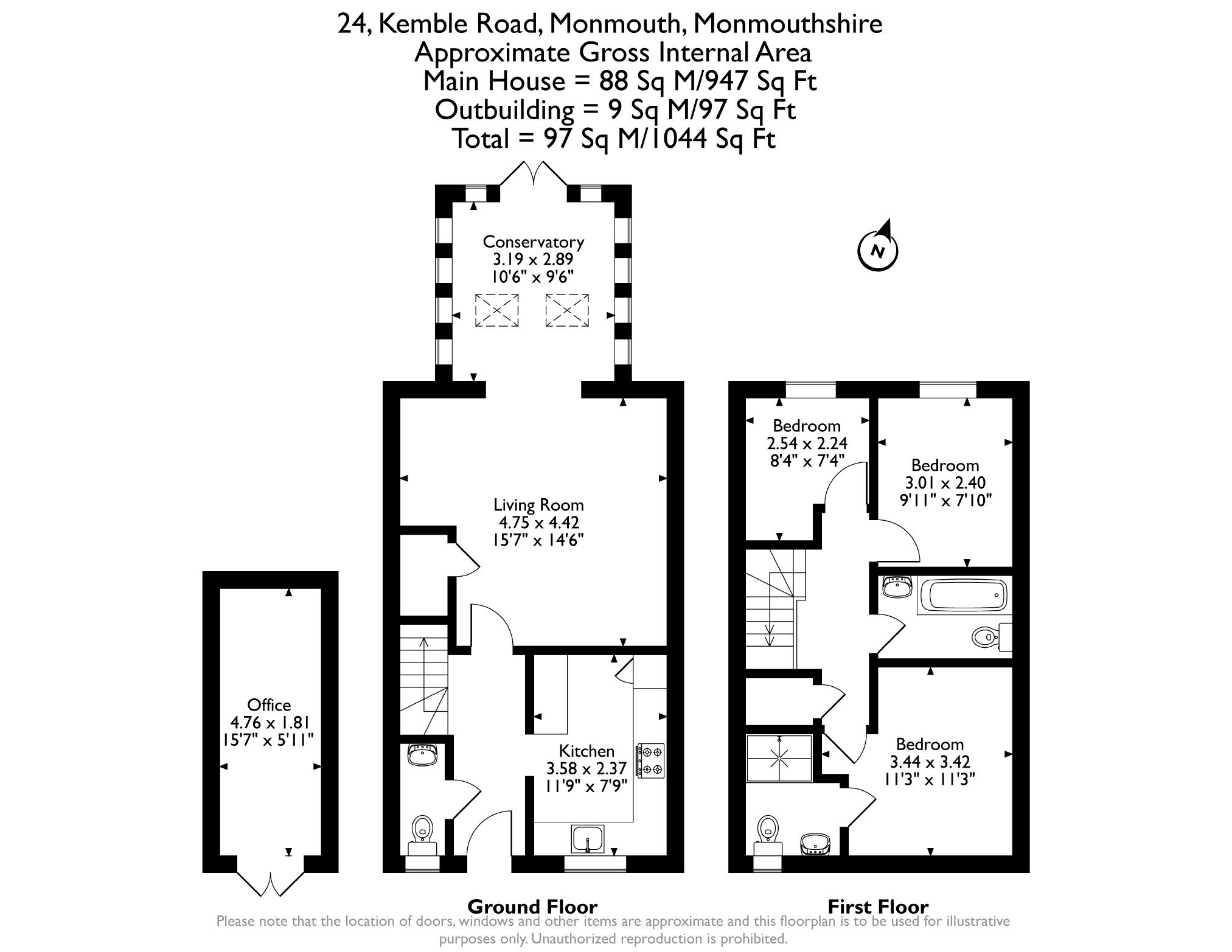 24, Kemble Road, Monmouth floorplan