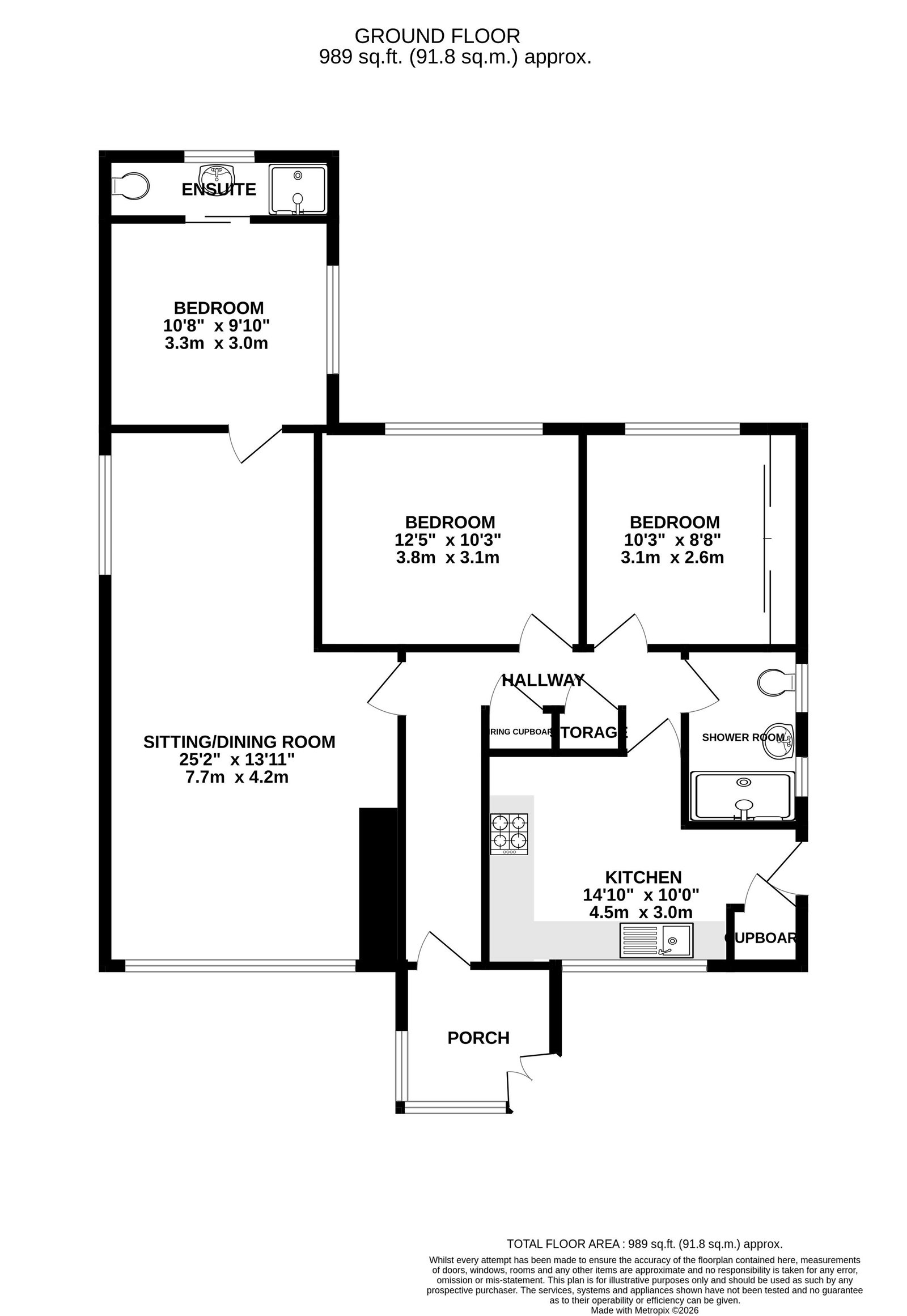 9, Woodside Close, Minehead floorplan