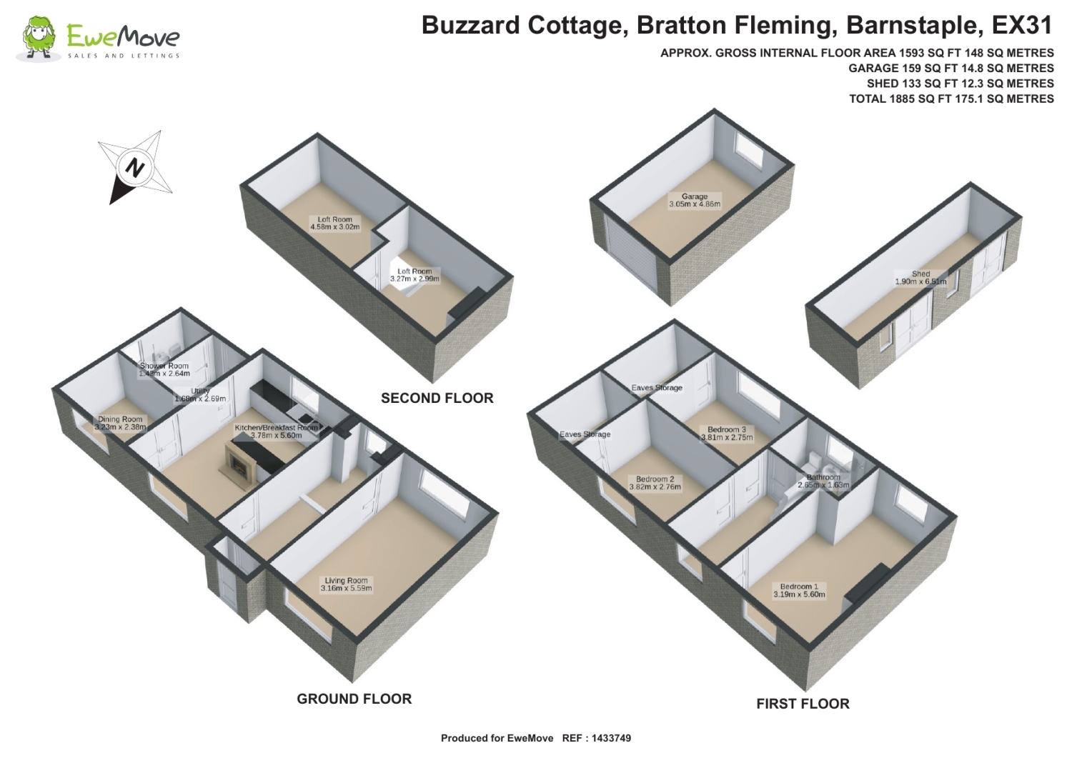 Buzzard Cottage, Bratton Fleming, Barnstaple floorplan