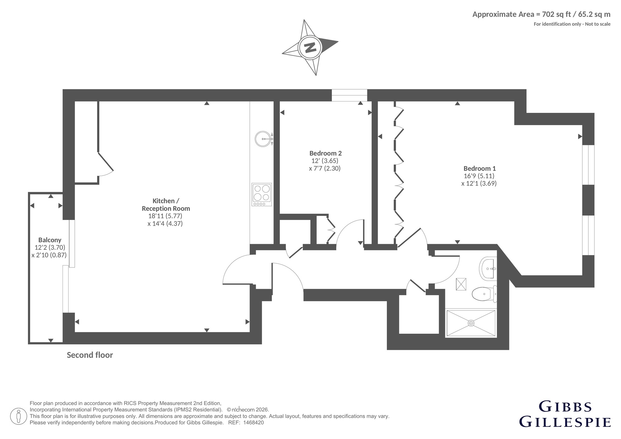 Flat 8, 50, Creswick Road, London floorplan