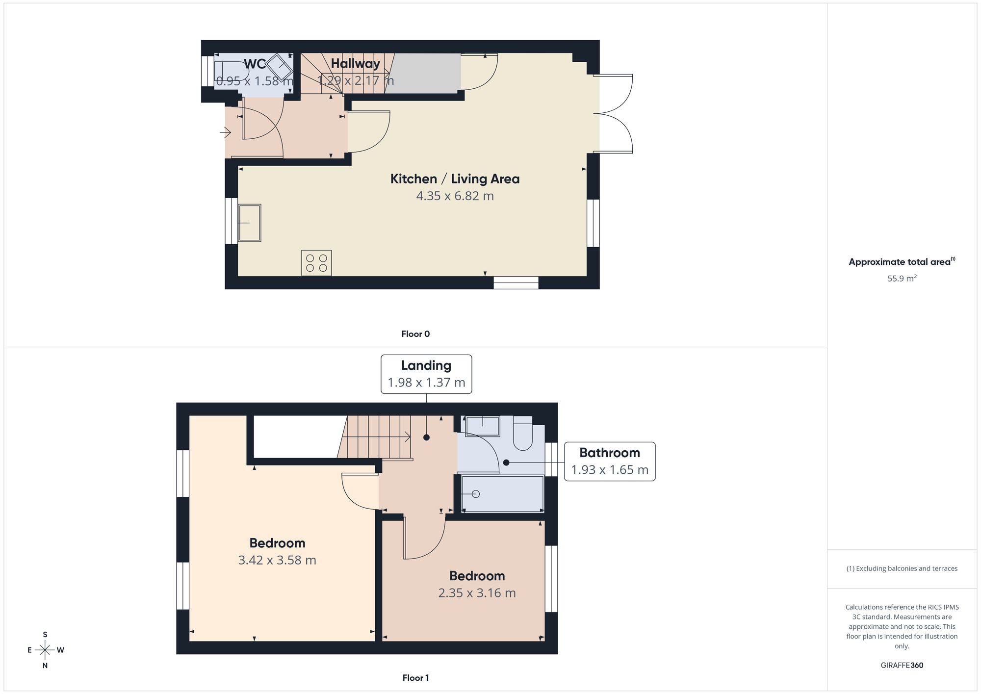 16 April Courtyard Spring Street, Gateshead floorplan