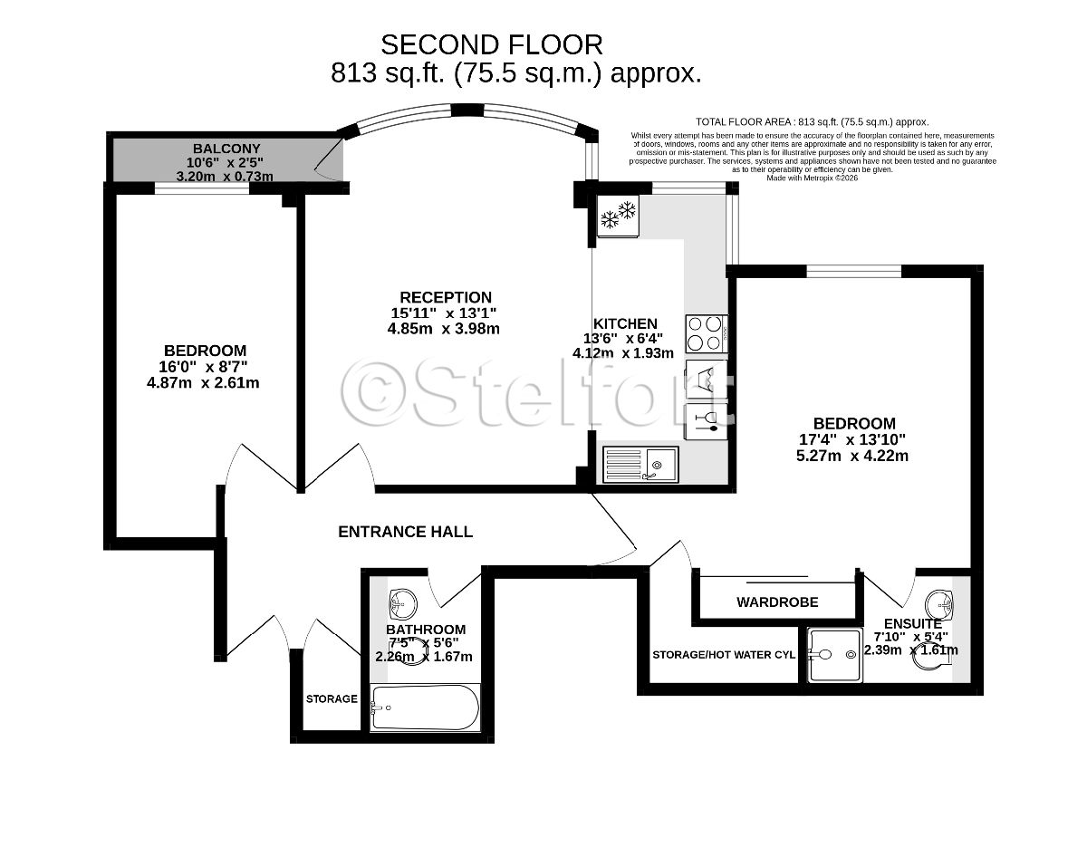 Flat 11, Larch Court, Admiral Walk, London floorplan