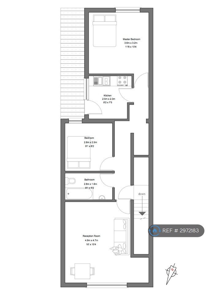 Turnpike Lane, First Floor Flat, Turnpike Lane floorplan