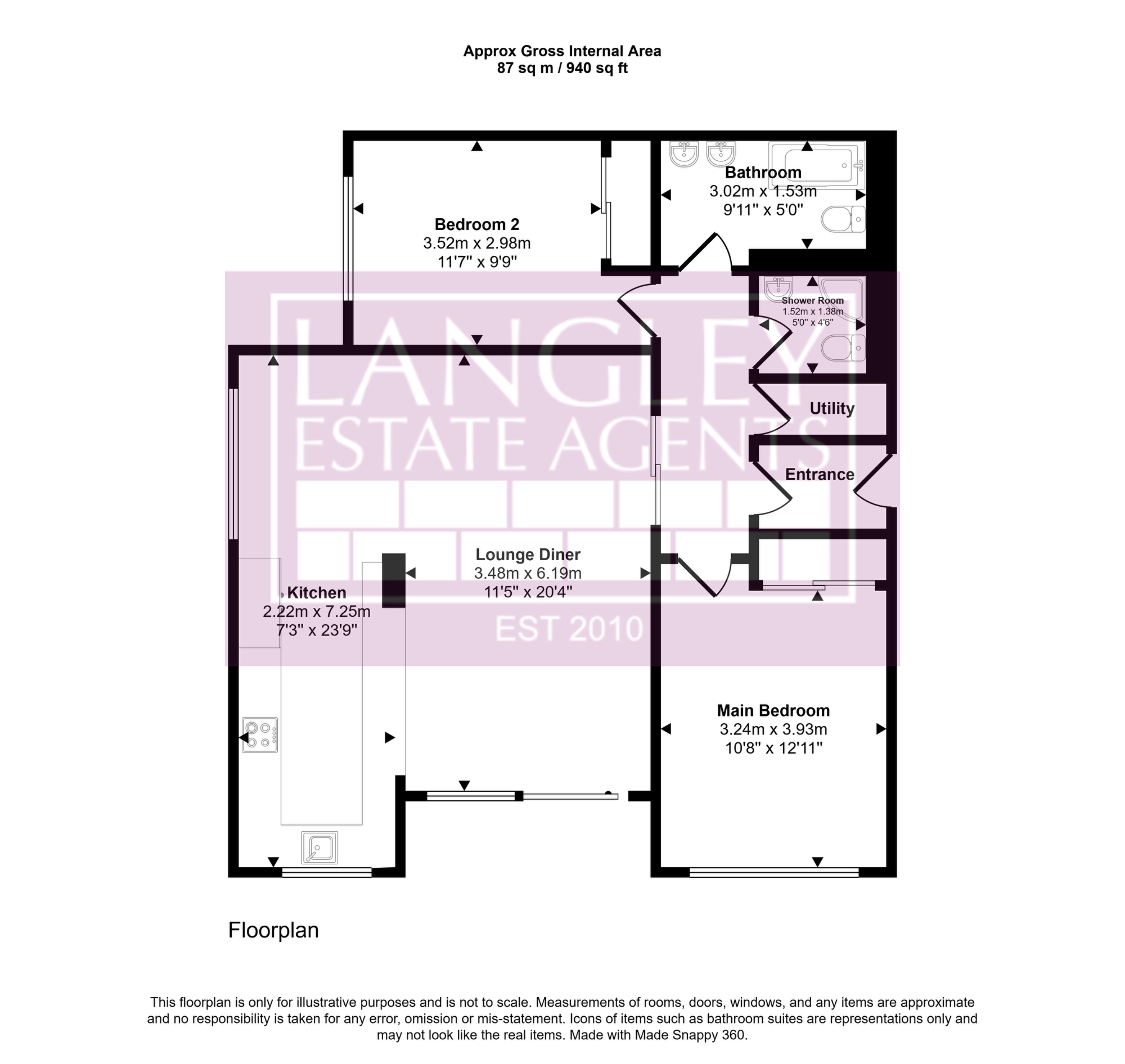2, Flat 2, 37 Wickham Road floorplan