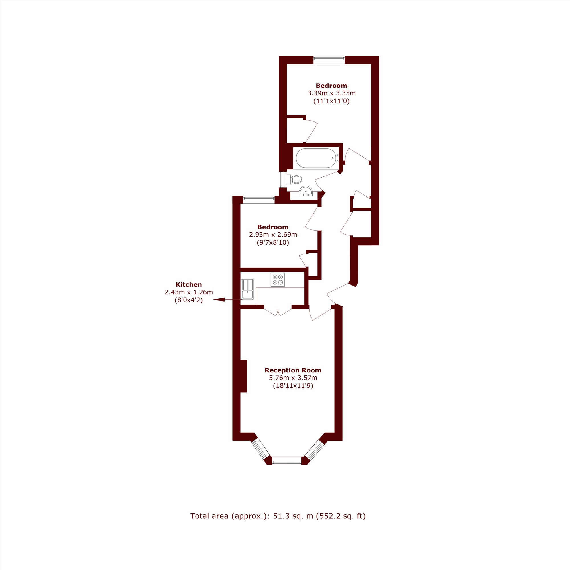 Flat B, 5, Hildyard Road, LONDON floorplan
