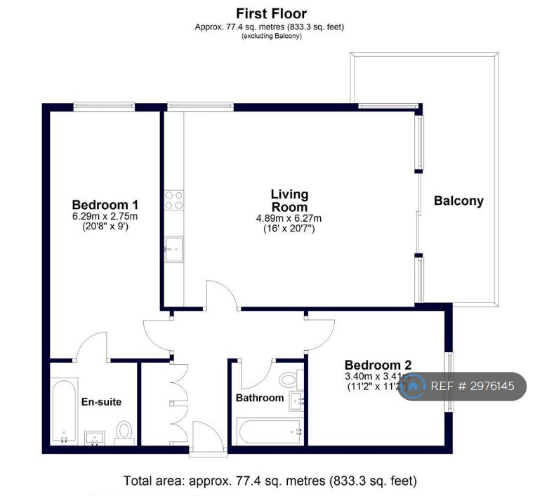 Flat  Crown Apartments, Westholme Gardens, Ruislip floorplan