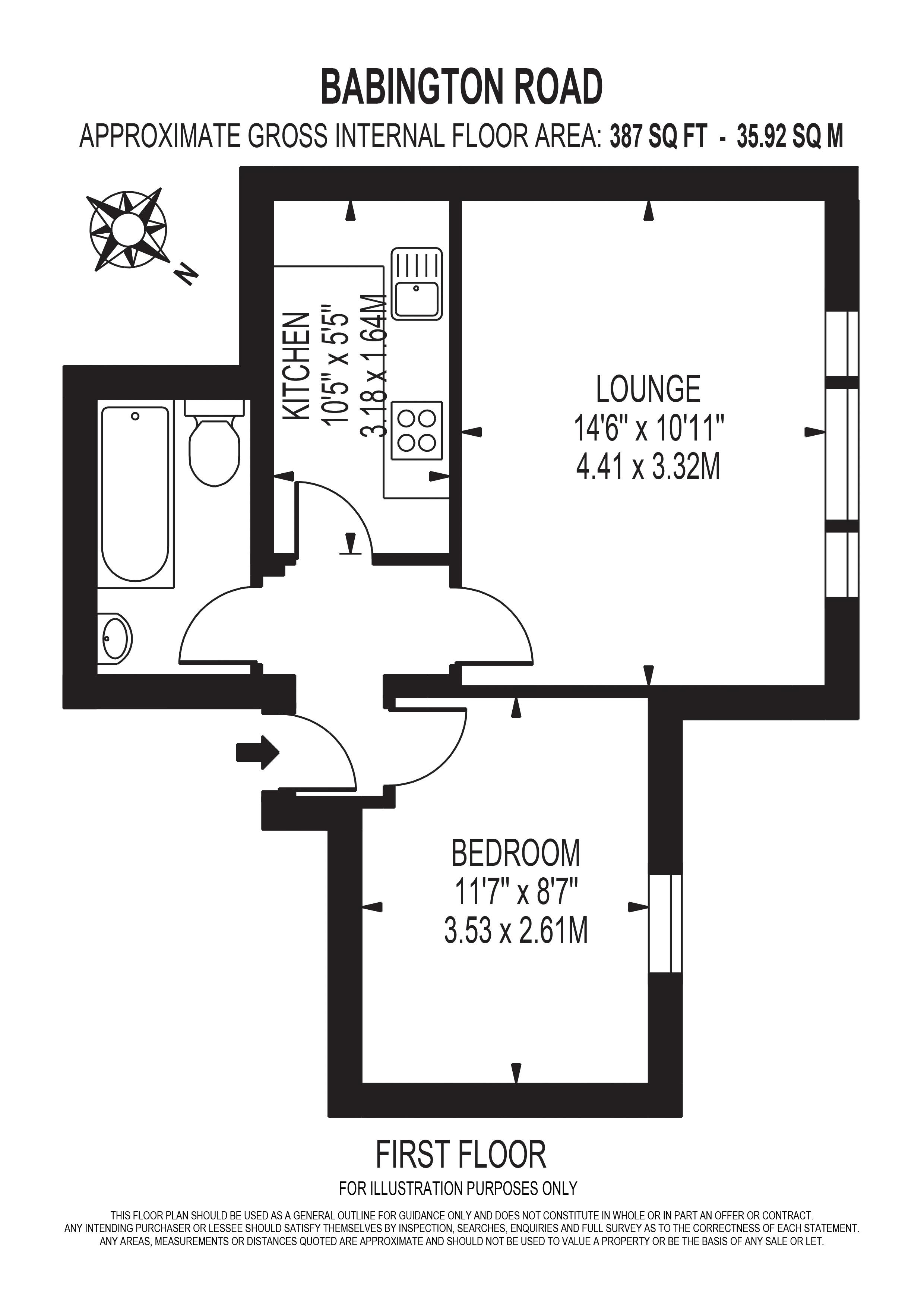 1 Bedrooms Flat to rent in Babington Road, London SW16
