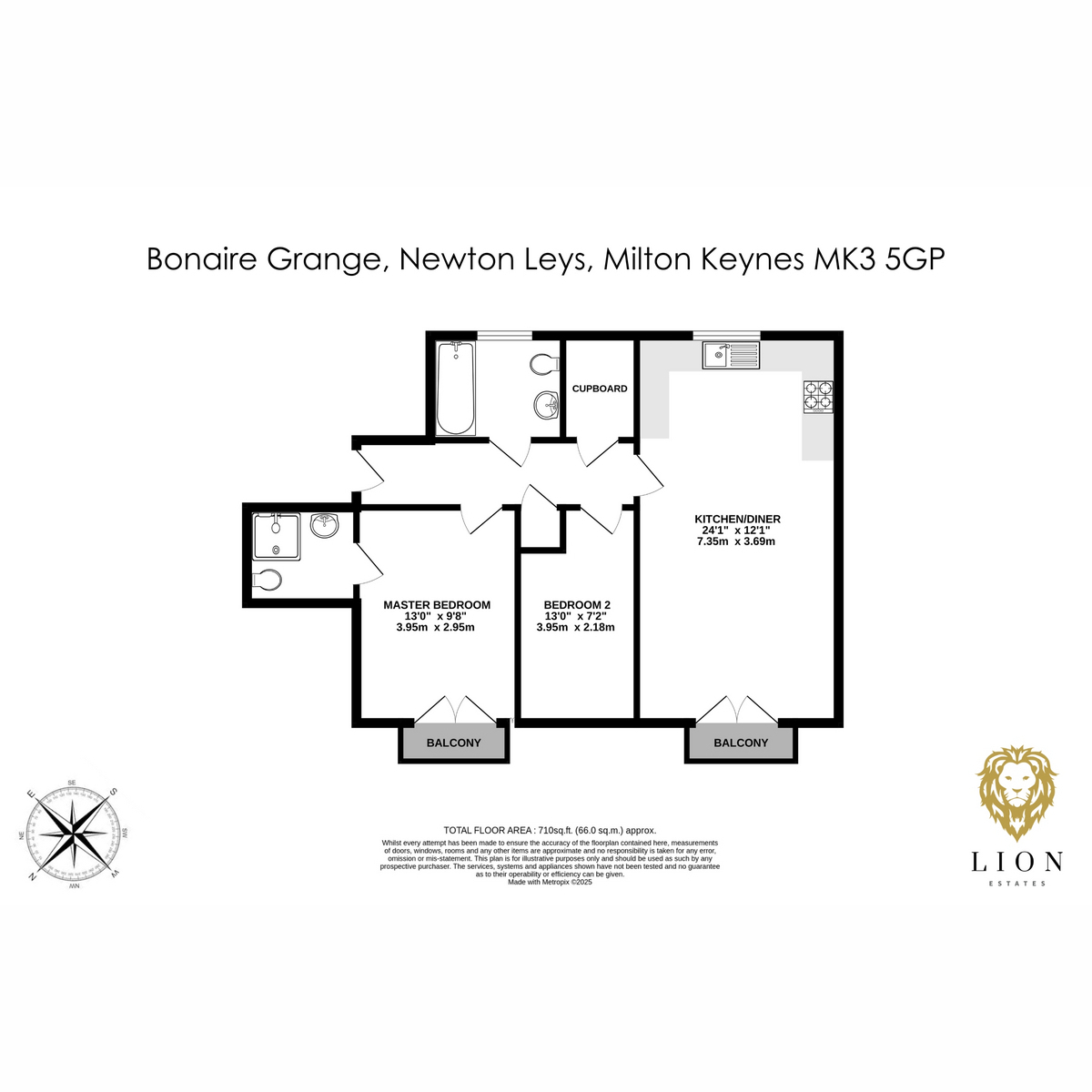 Flat Flat 6, 16, Bonaire Grange, Milton Keynes floorplan