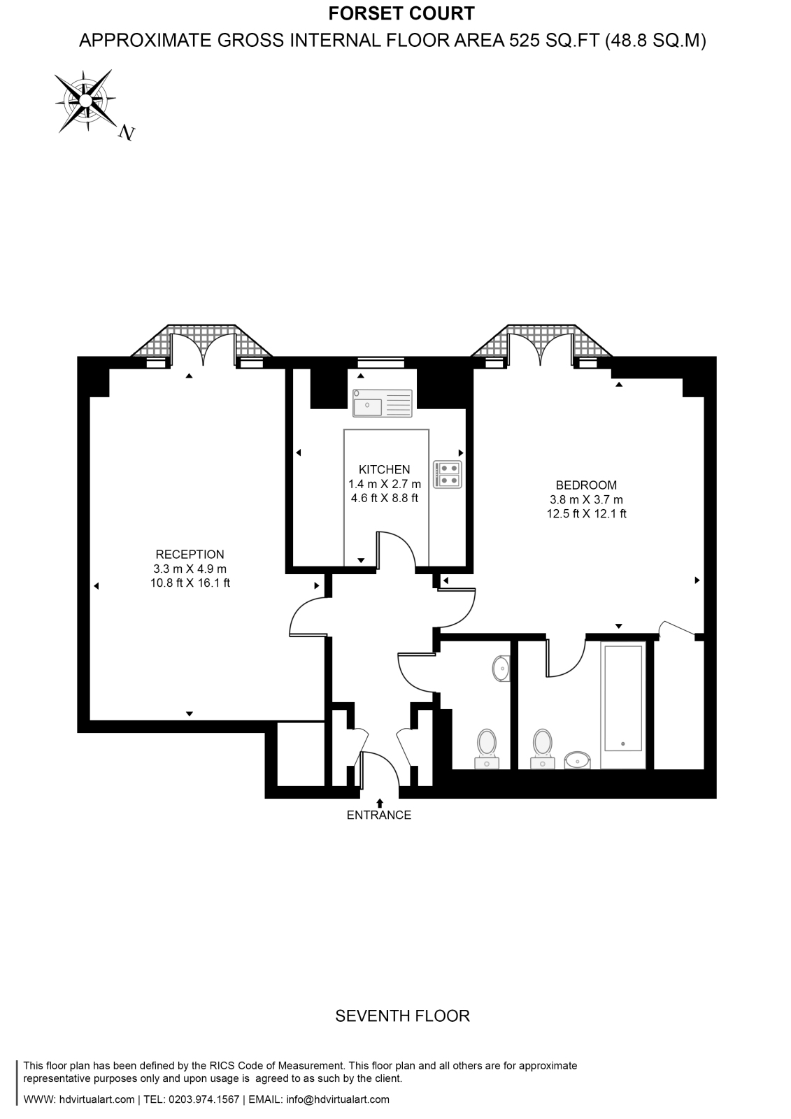 Flat 95, Forset Court, 140, Edgware Road, Marylebone floorplan