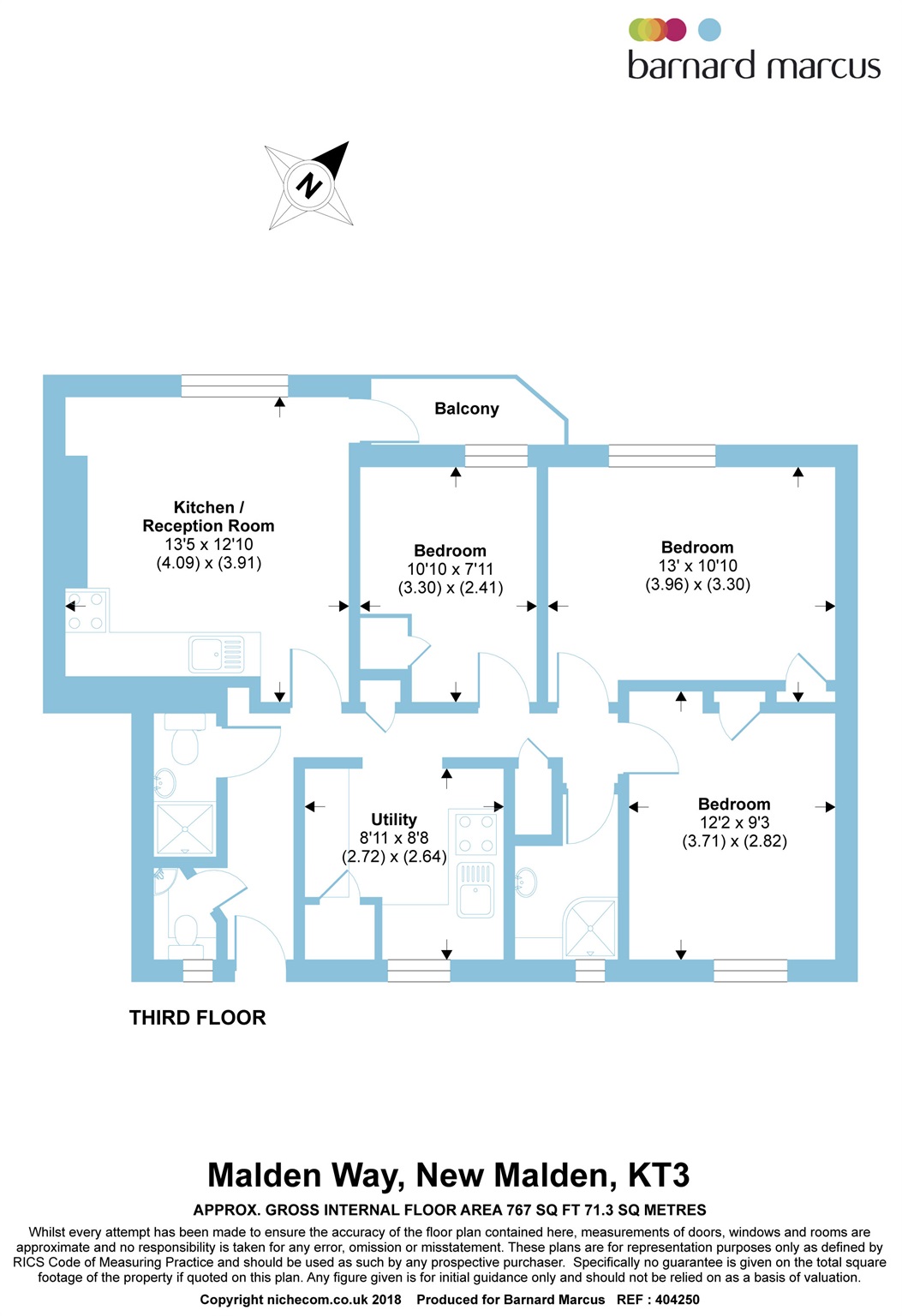 3 Bedrooms Flat for sale in Malden Way, New Malden KT3