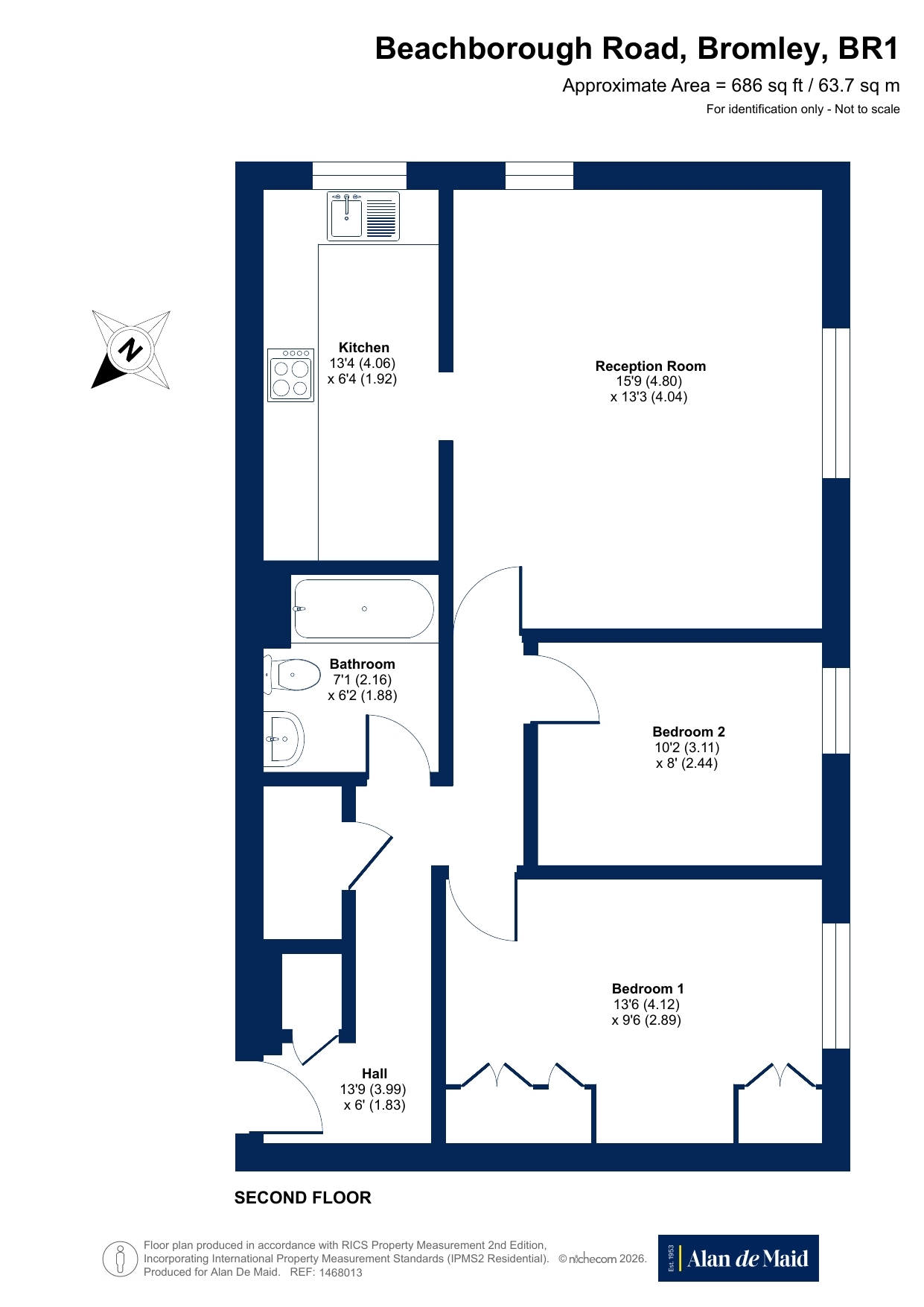 Flat 8 Radley Court, 34, Beachborough Road, Bromley floorplan