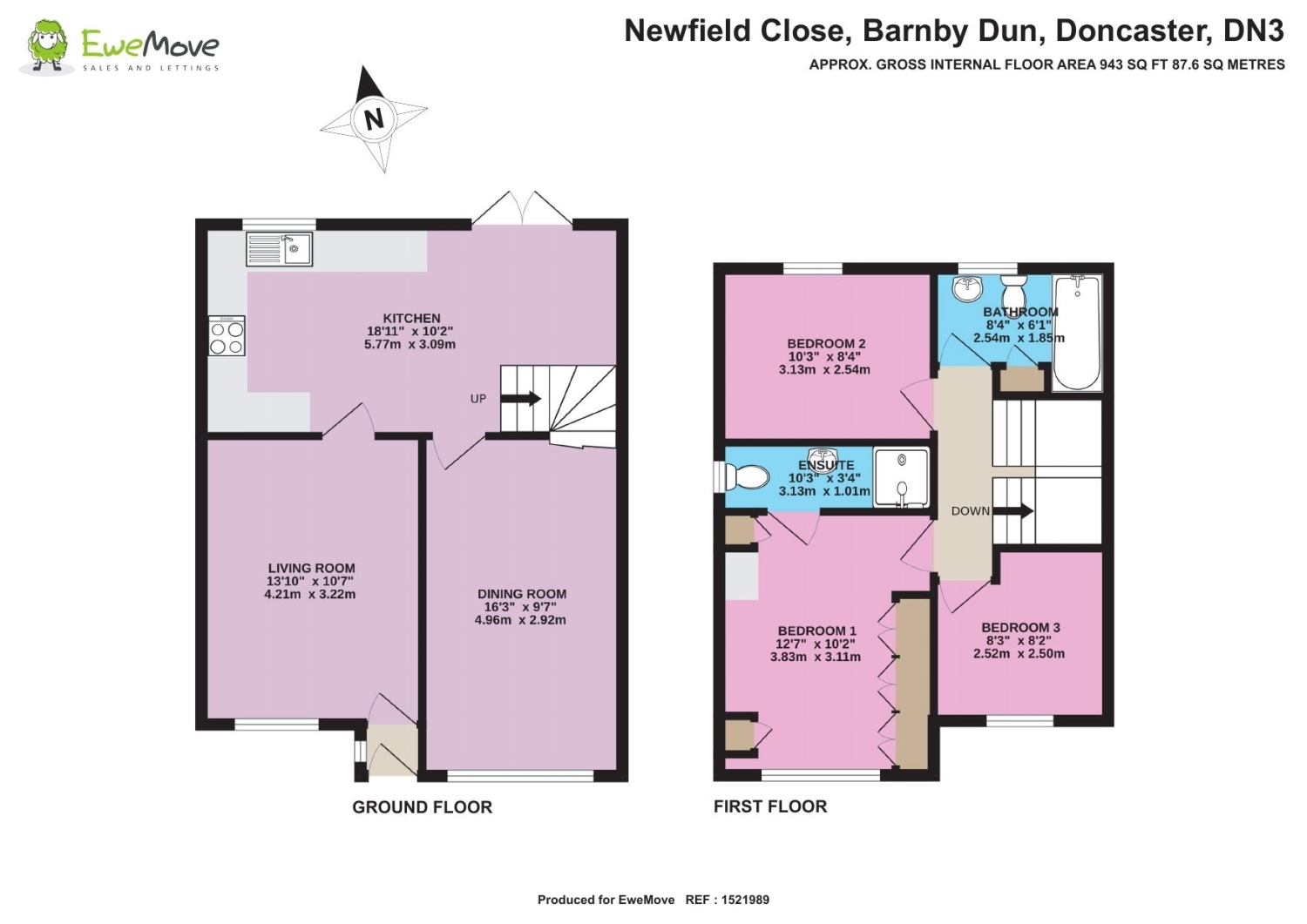 3, NEWFIELD CLOSE, DONCASTER floorplan