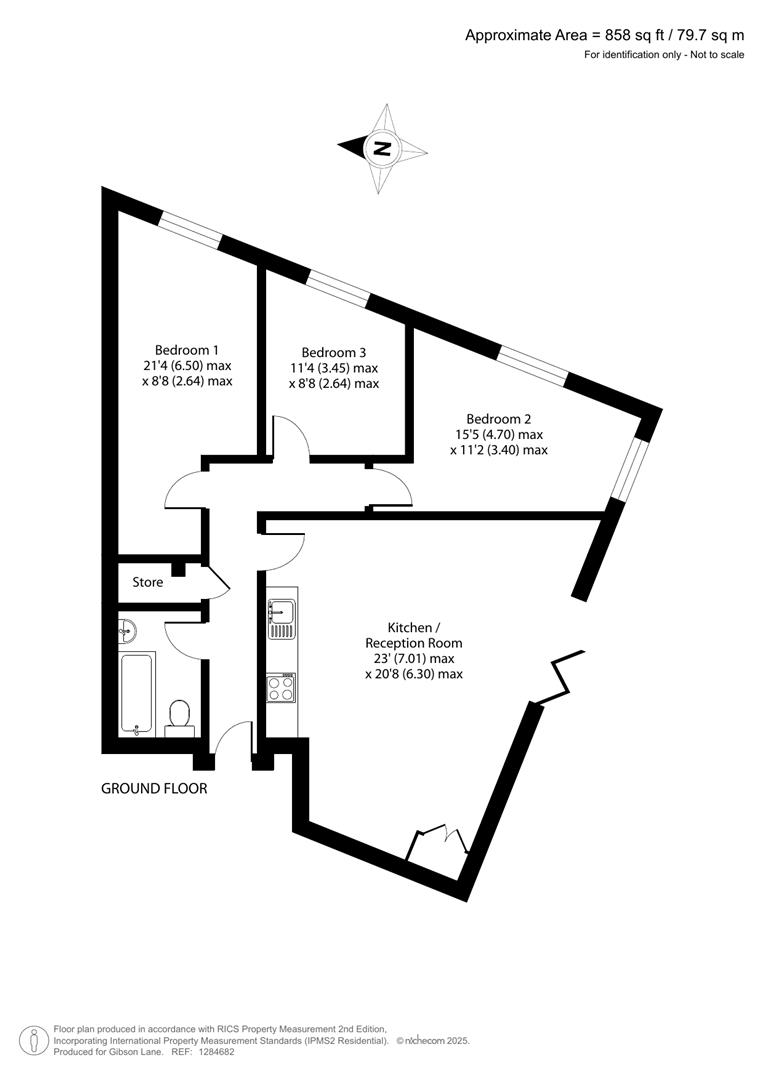 Flat 2 Petunia Court, Manor Drive North, Malden Manor floorplan