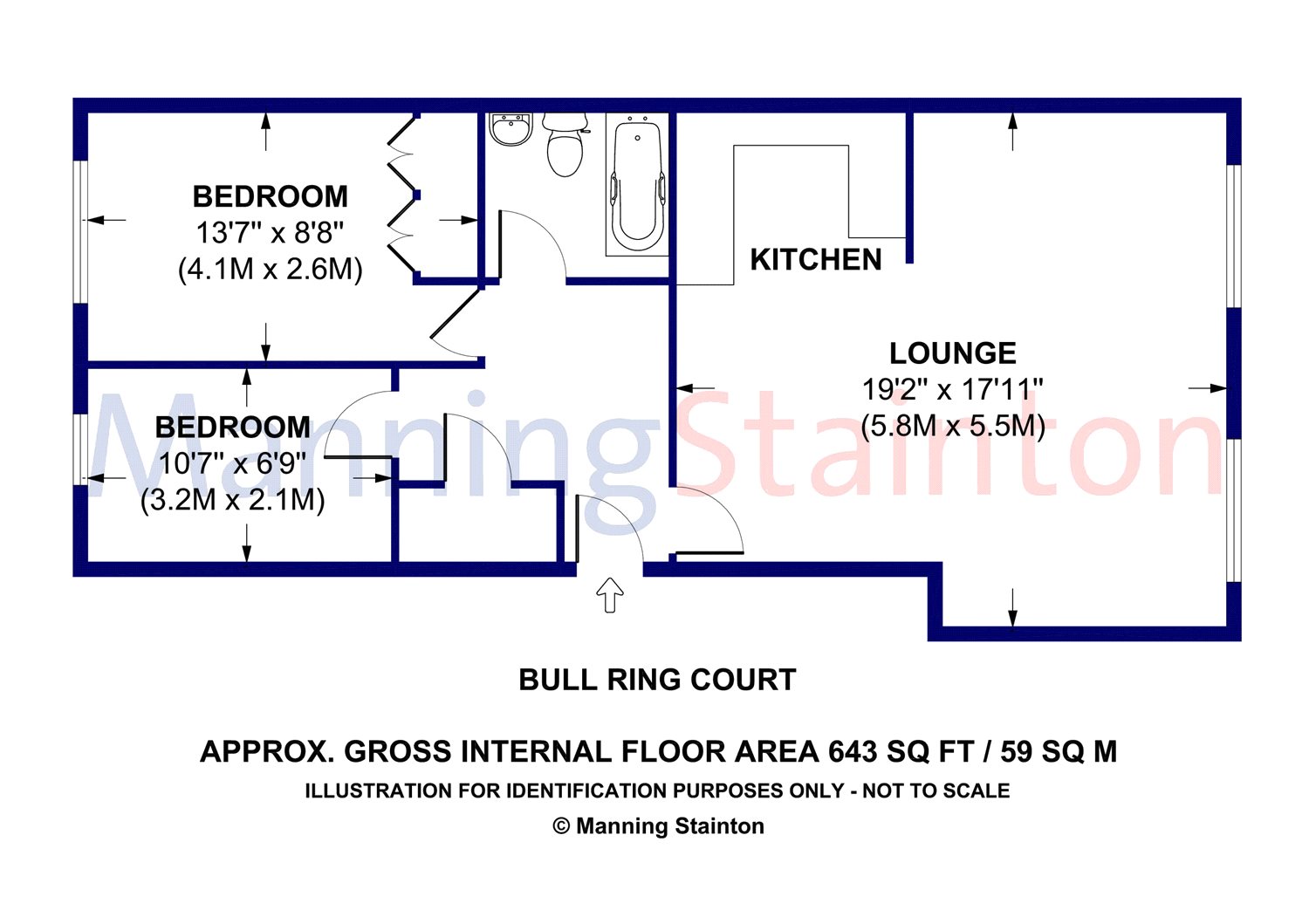 2 Bedrooms Flat to rent in Bull Ring Court, Bull Ring, Wakefield, West Yorkshire WF1