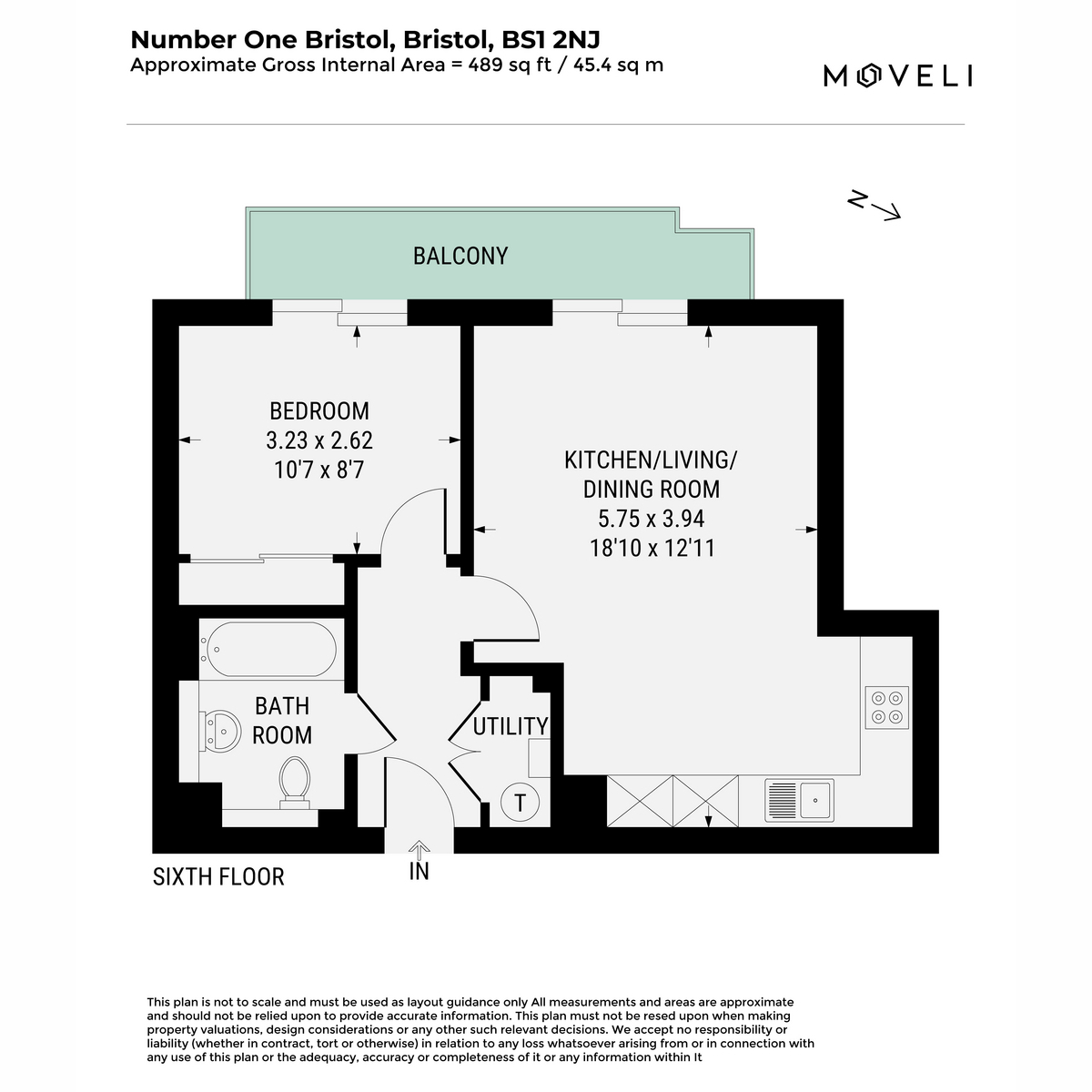 Flat Apartment 605, Number One Bristol, Lewins Mead, Bristol floorplan