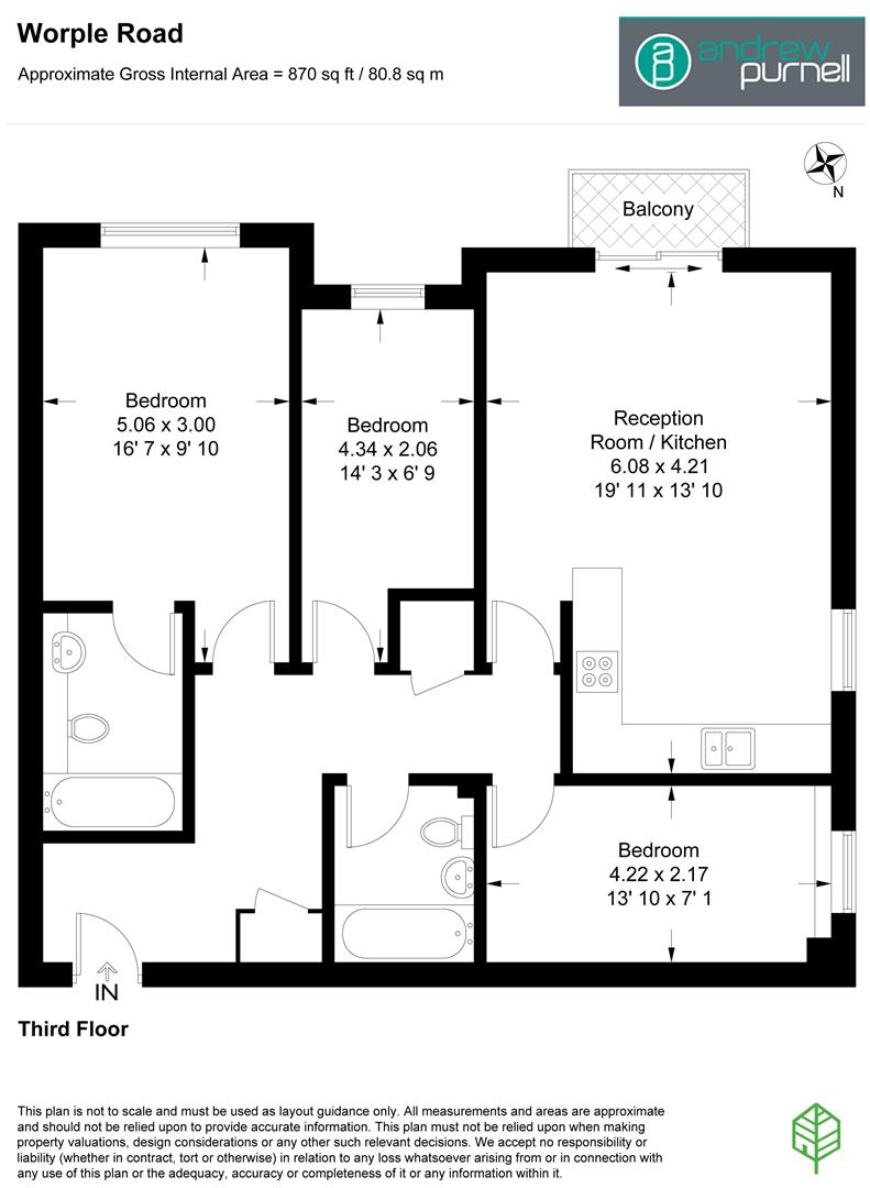Flat 14, 85, Worple Road, London floorplan
