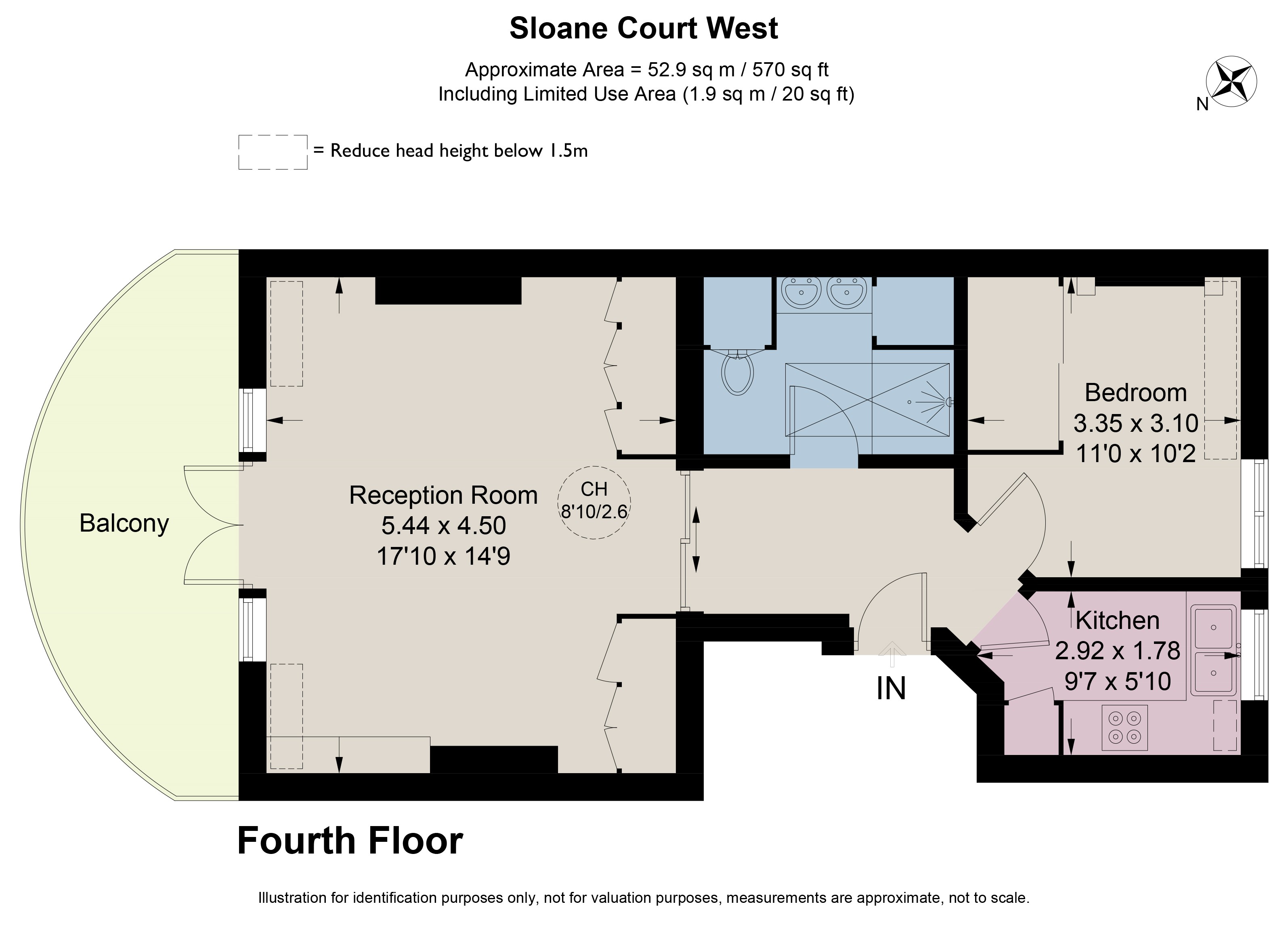 14, 7, Sloane Court West, London floorplan