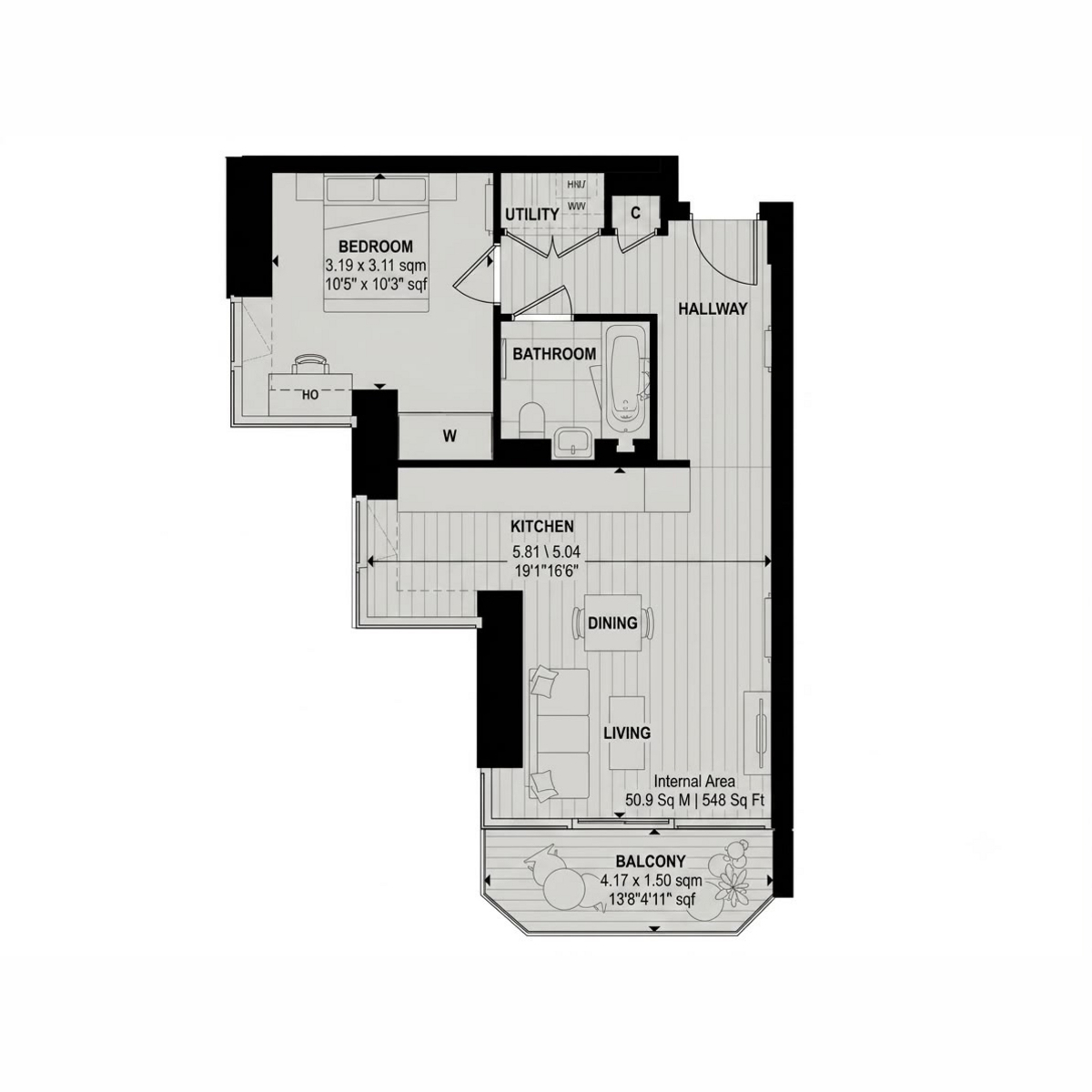 Flat Plot 6, Block A6 West Quay, The Waterfront Royal Arsenal, London floorplan
