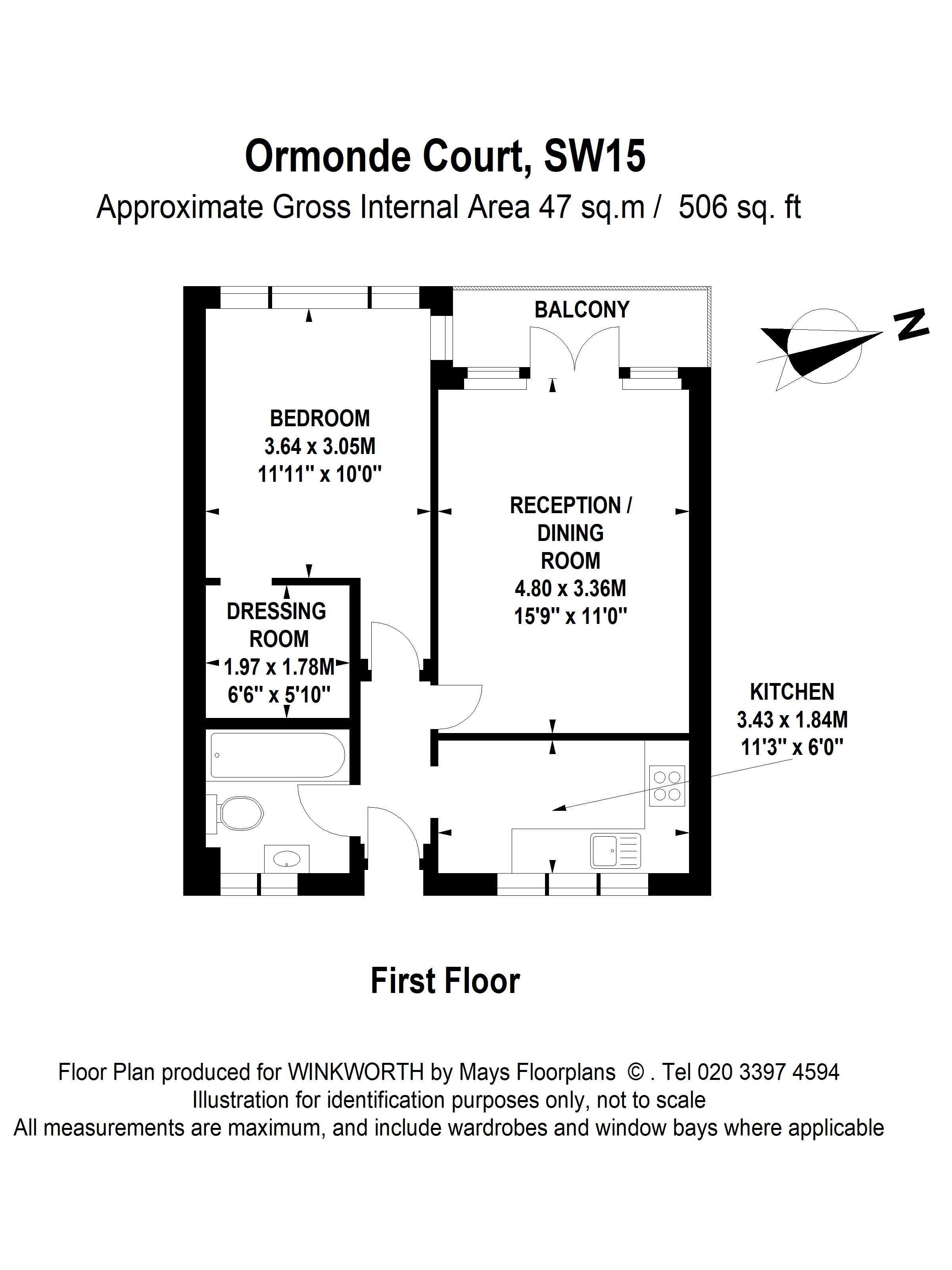 Flat 45,, Ormonde Court, London floorplan