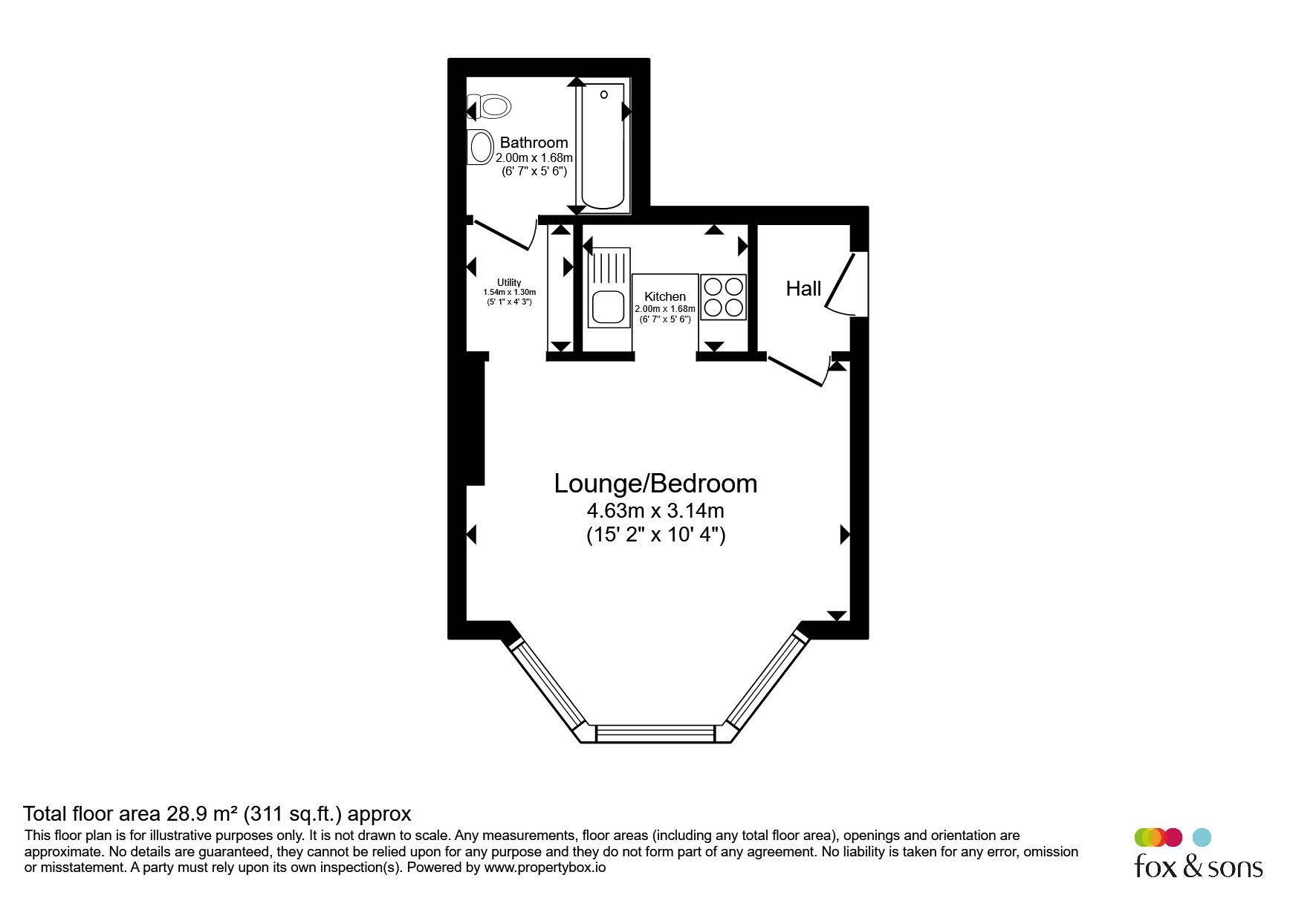 Flat 5, West Cliff Studios, 13, Durley Gardens, BOURNEMOUTH floorplan