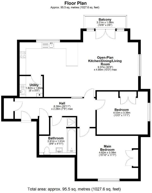 Apartment 4 Blenheim Court,, Farnham Road, Liss floorplan