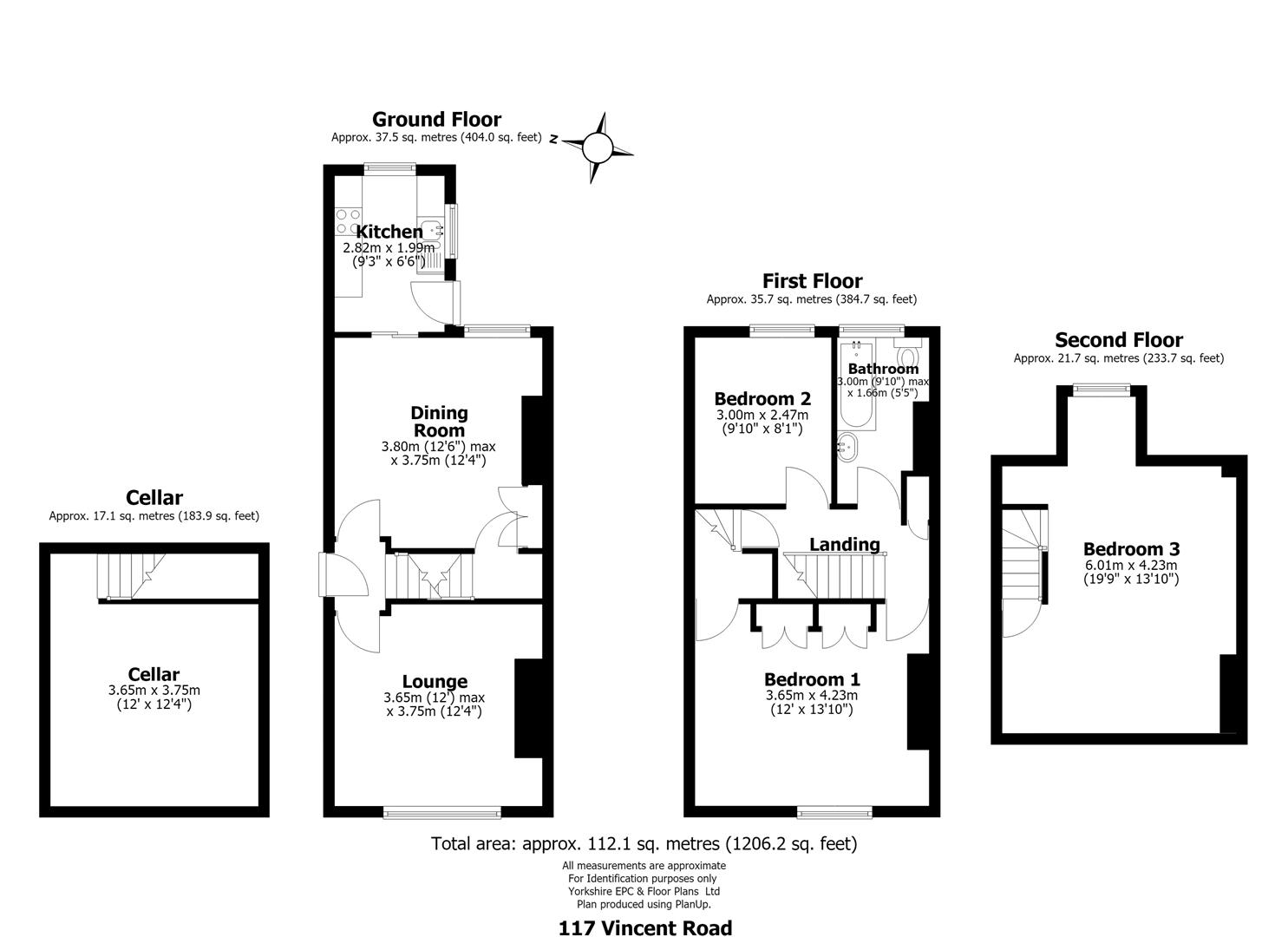 117, Vincent Road, Sheffield floorplan