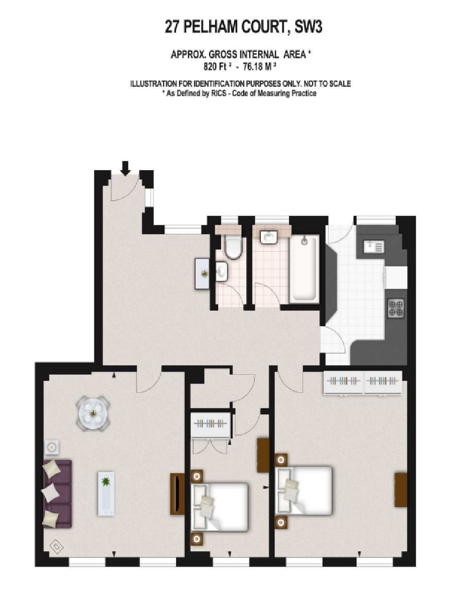 Flat 27, 145, Pelham Court, Fulham Road floorplan