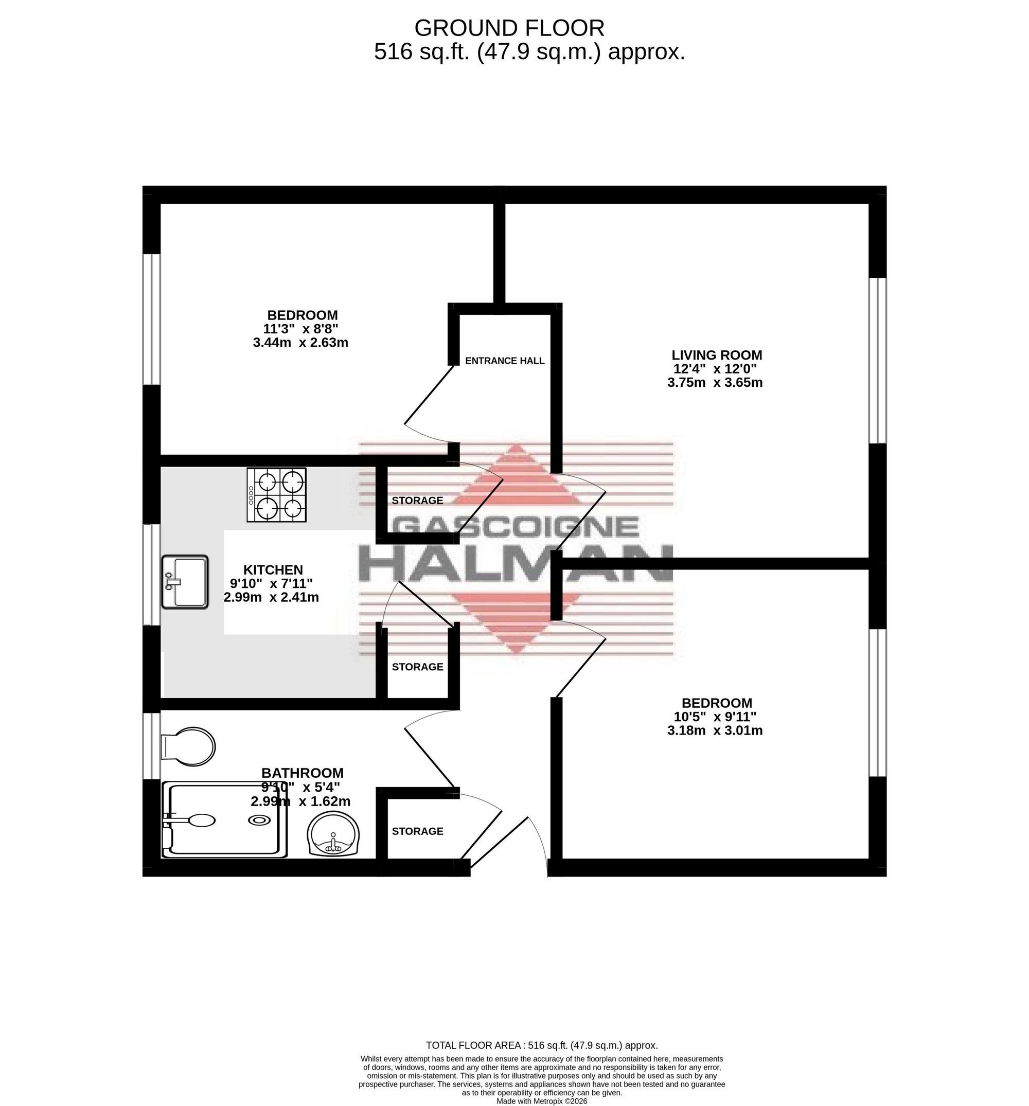 Flat 32, Abbots Court, Sale floorplan