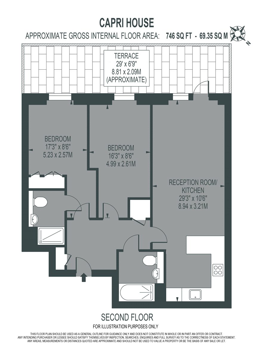 Flat 14, Capri House, 1, Beaufort Square, London floorplan