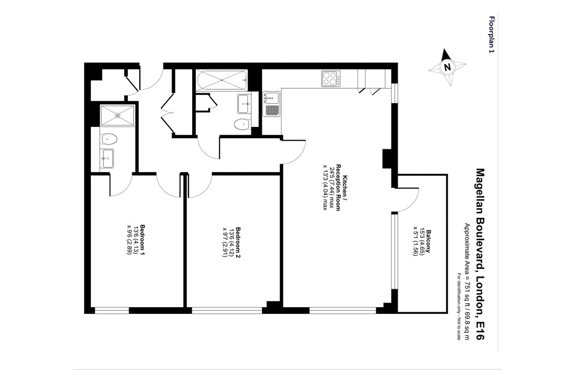 Flat 68, Bawley Court, 1, Magellan Boulevard, London floorplan